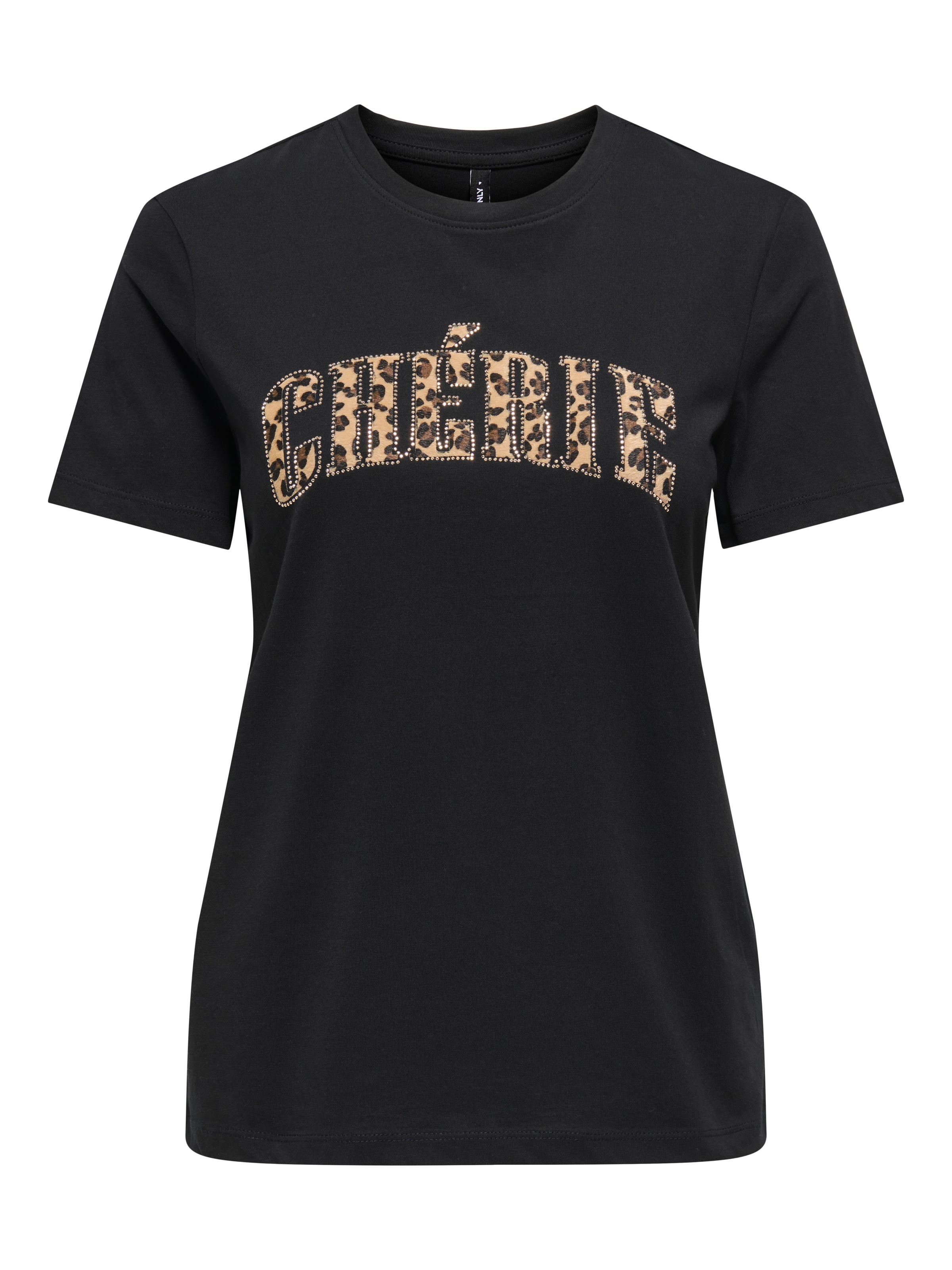 ONLY T-Shirt »ONLDITTE LIFE RHNSTN S/S ANIMAL TOP JRS«