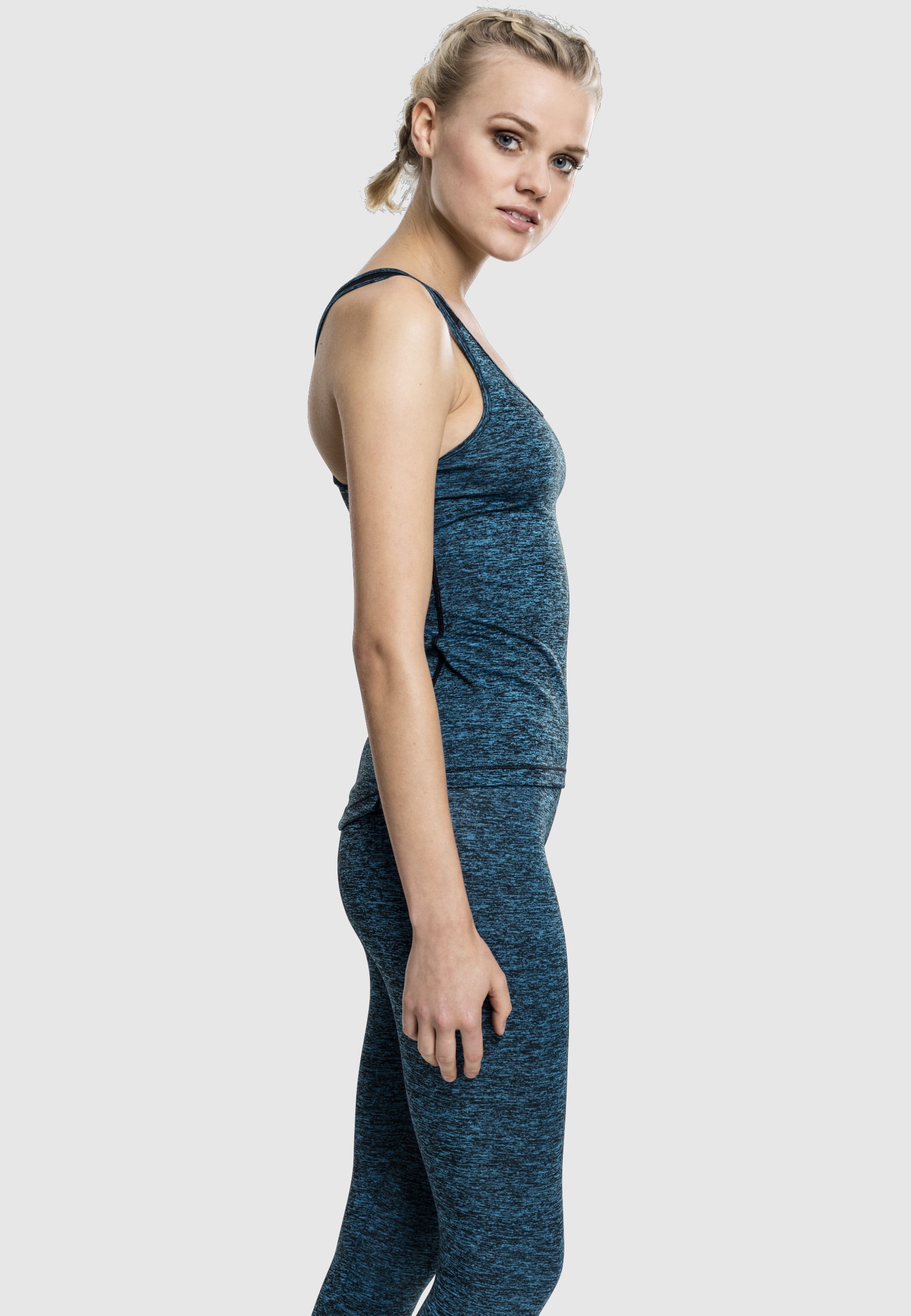 URBAN CLASSICS Tanktop »Urban Classics Damen Ladies Active Melange Trainings Top« 1 Stk.
