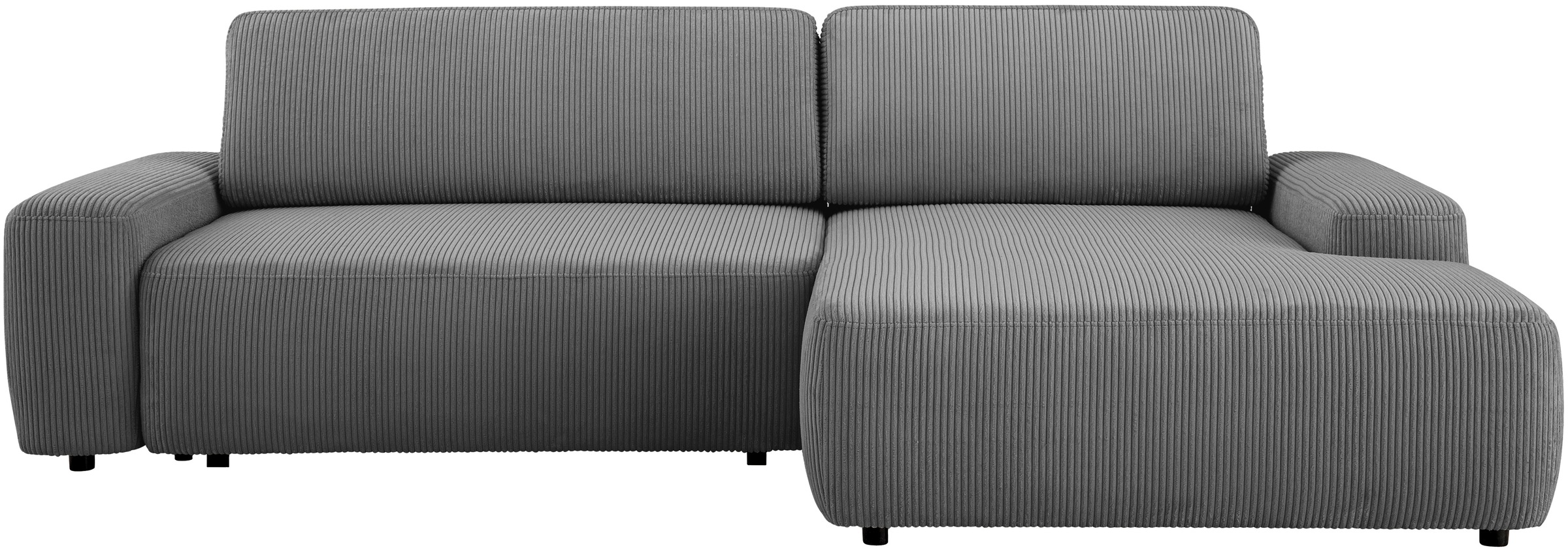 Home affaire Ecksofa »TORGE (264cm), Schlafsofa in Cord, Samtvelours o Struktur fein, L-Form« Schlaffunktion, Bettkasten, Liegefläche: 125/210 cm