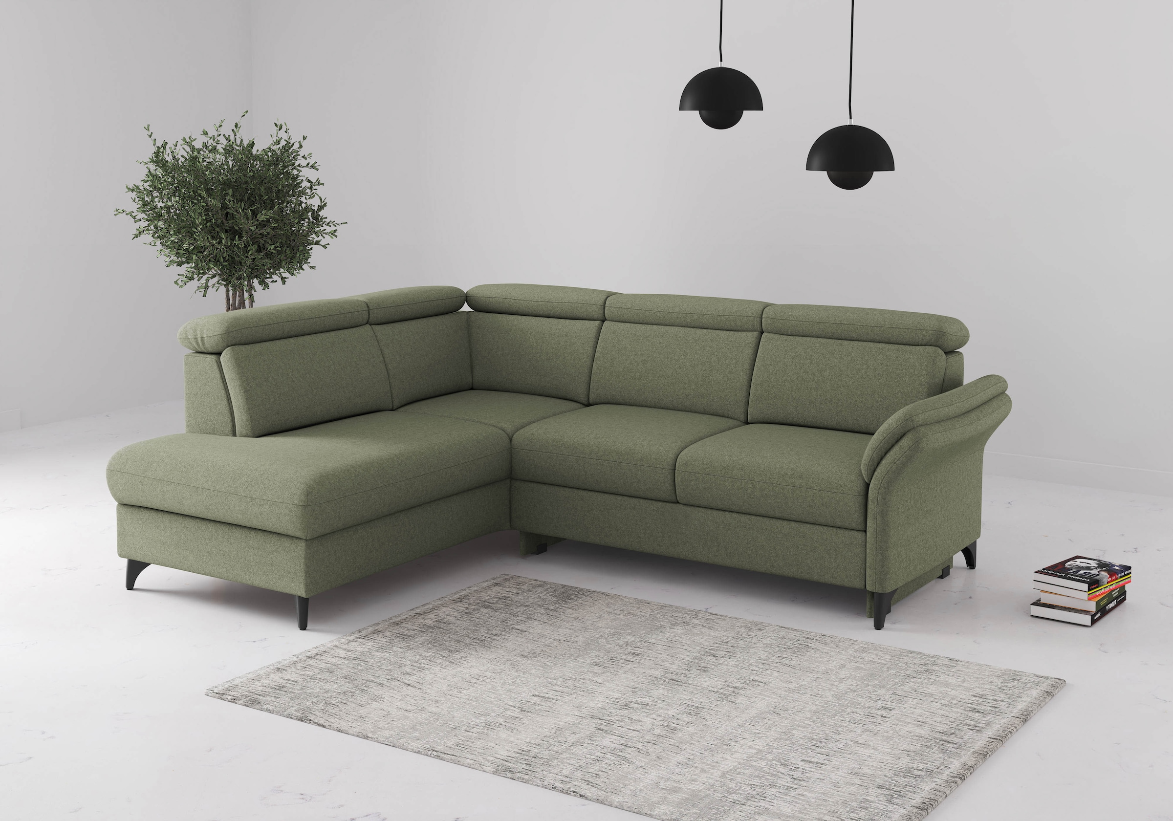 sit&more Ecksofa "Glendale, L-Form" inkl. Kopfteilverstellung, wahlweise mit Vorziehsitz und Bettkasten