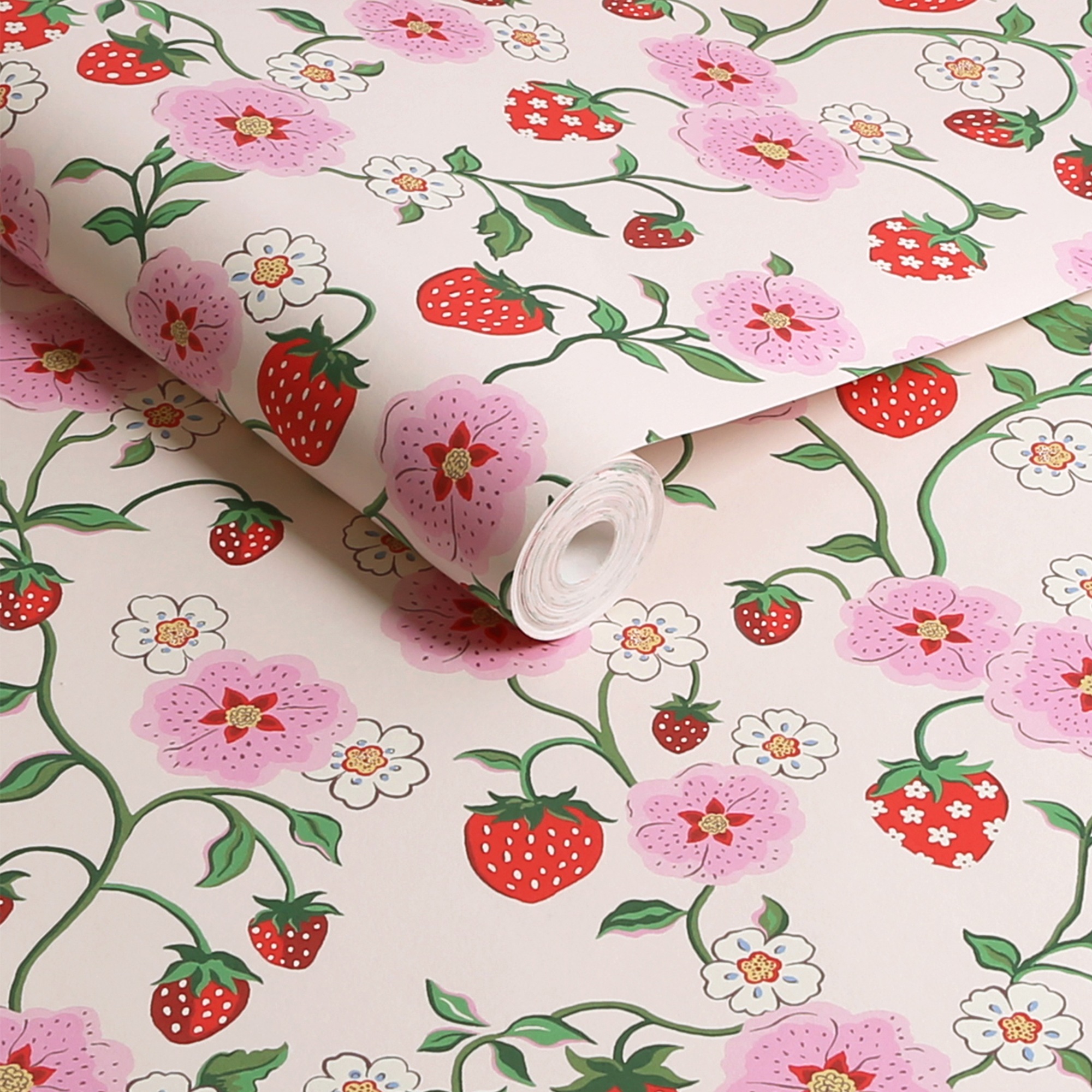 Cath Kidston Vliestapete »Strawberry Spring« geblümt glatt 10mx52cm (ca. 5m2)