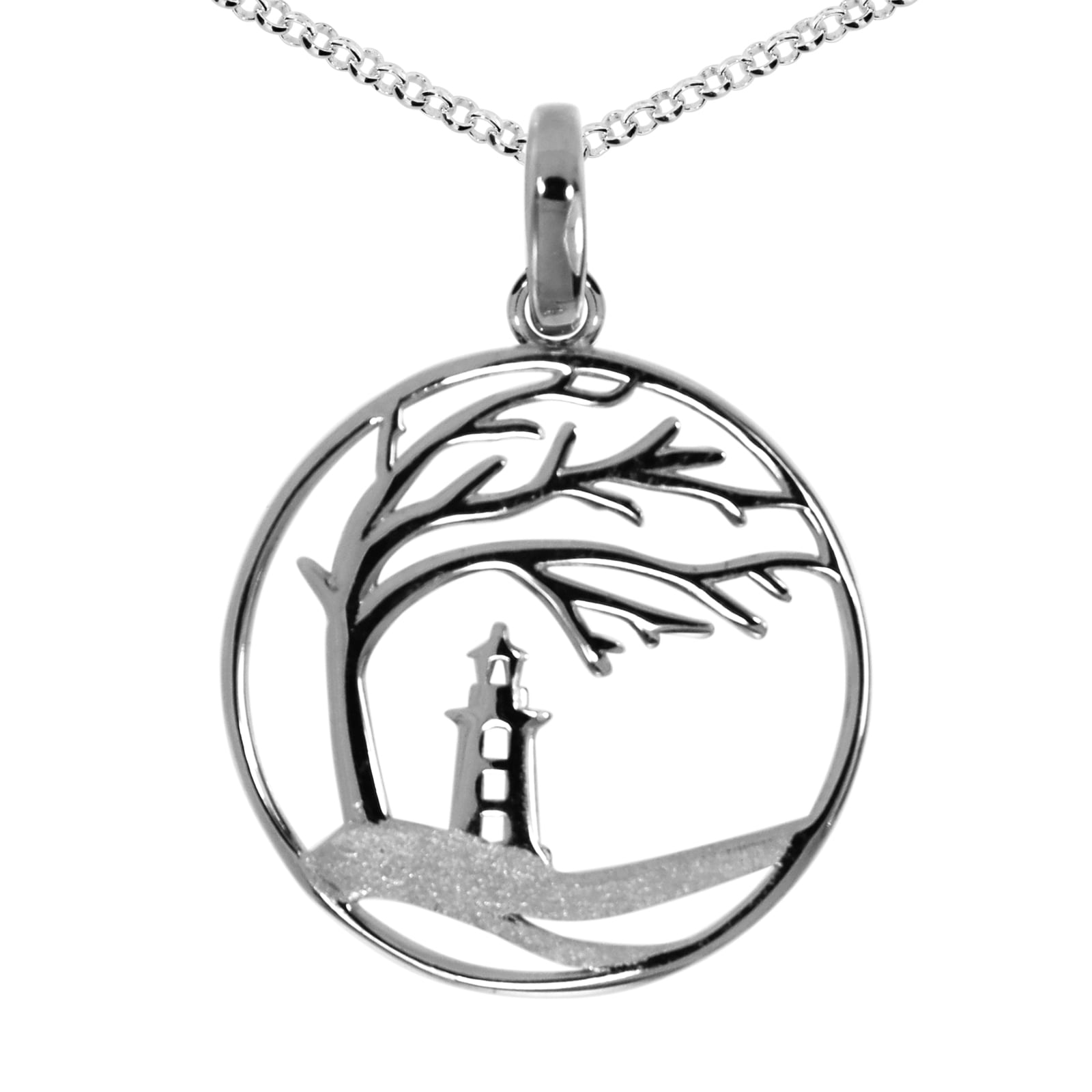Kette mit Anhänger OSTSEE-SCHMUCK "- Windflüchter 23 mm - Silber 925/000 - ohne Stein" Gr. 60, silber (silber 925, silberfarben, weiß), Schmuck_Sets, Damen, 60, Silber 925 (Sterlingsilber)