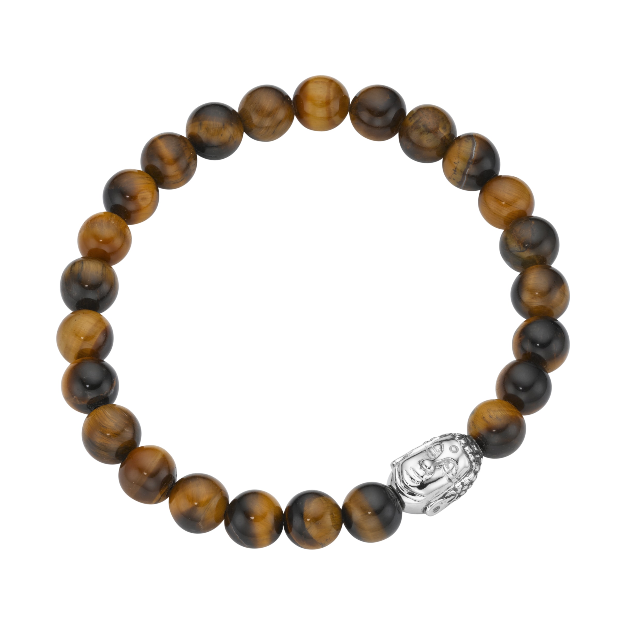 GIORGIO MARTELLO MILANO Armband »Tigerauge-Kugeln | Buddha-Kopf, mit BAUR Silber 925«