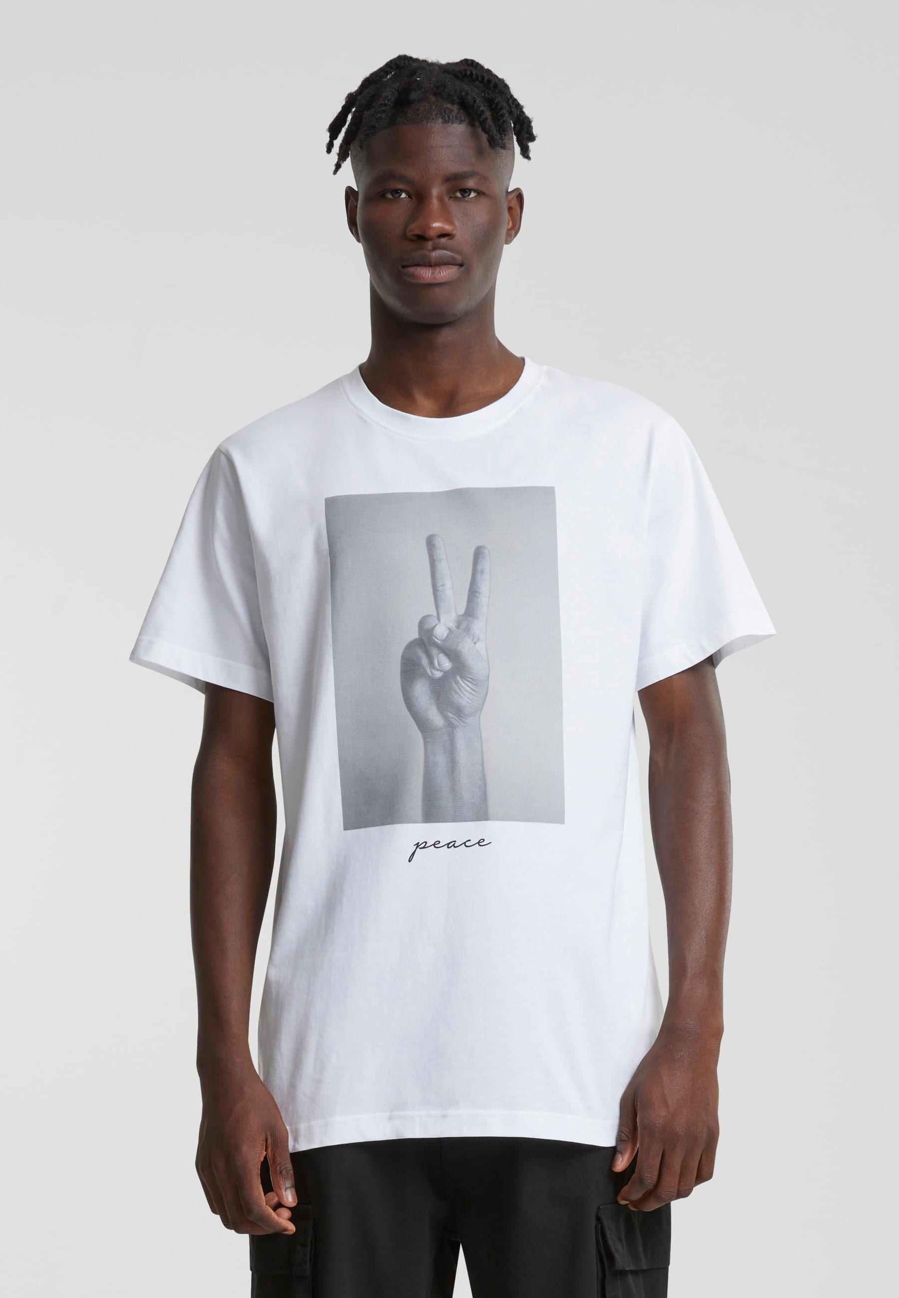 MisterTee T-Shirt »MisterTee Herren Peace Sign Tee«, (1 tlg.)