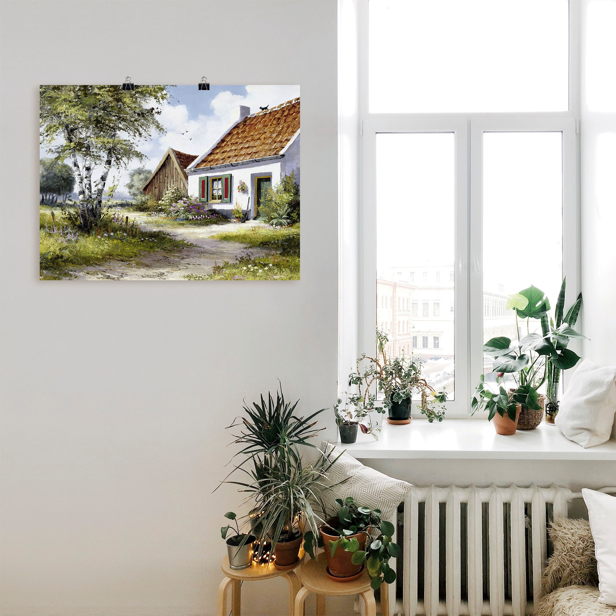 Artland Wandbild »Katze auf dem Dach«, Garten, (1 St.), als Leinwandbild, Poster, Wandaufkleber in verschied. Größen