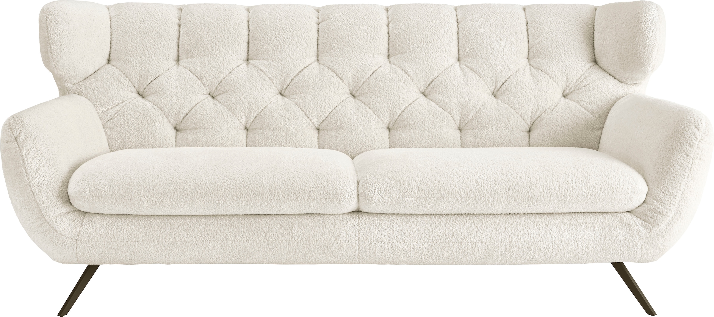 3C Candy 3-Sitzer "Beatrice, extravagantes Megasofa, bequem, Küchensofa, Breite 225cm" mit Rückensteppung im Rautenmuster, Samt Optik, auch in Fellimitat