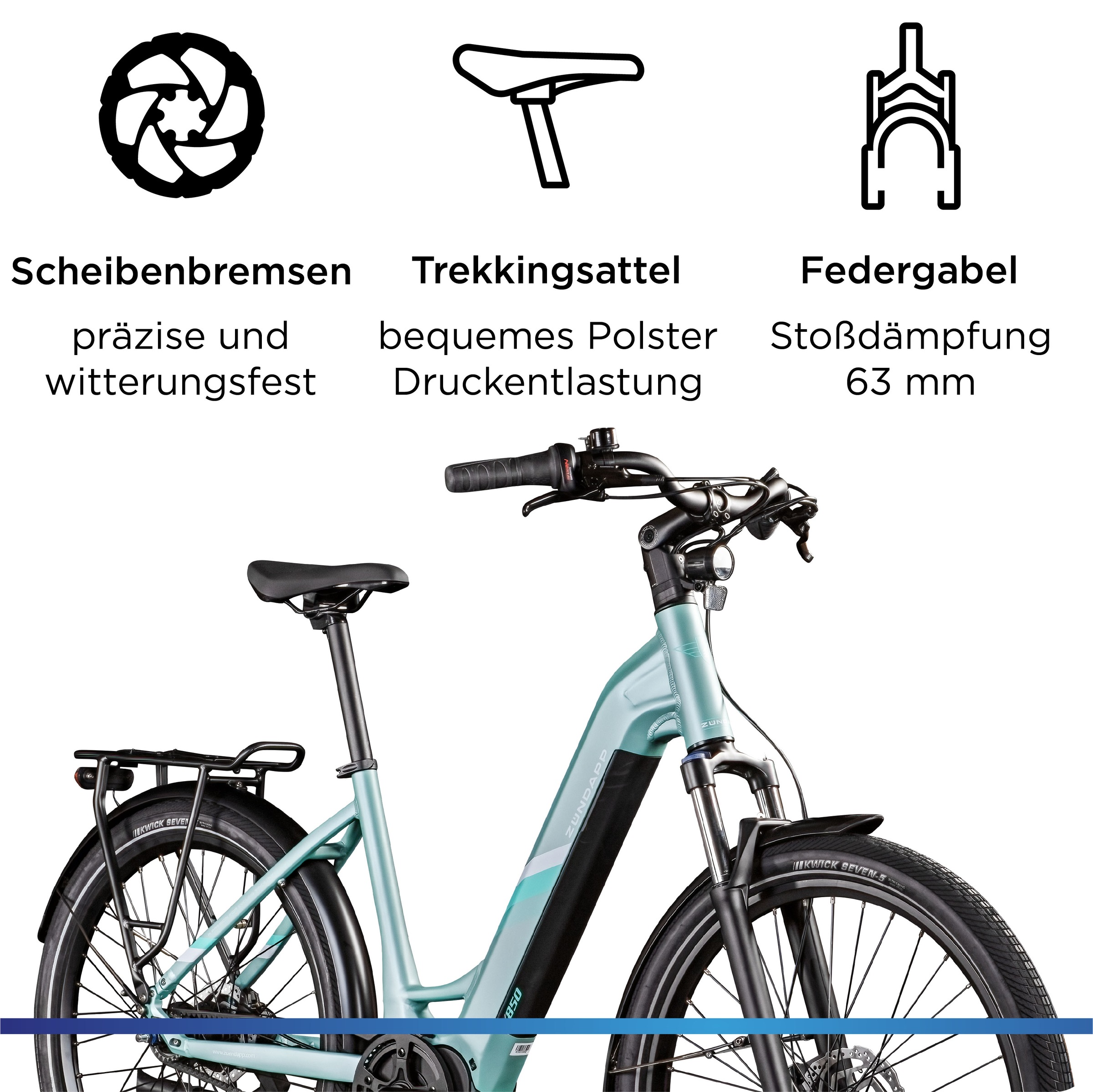 Zündapp »X850« 7 Gang Nabenschaltung Mittelmotor 250 W Pedelec, Elektrofahrrad für Damen und Herren