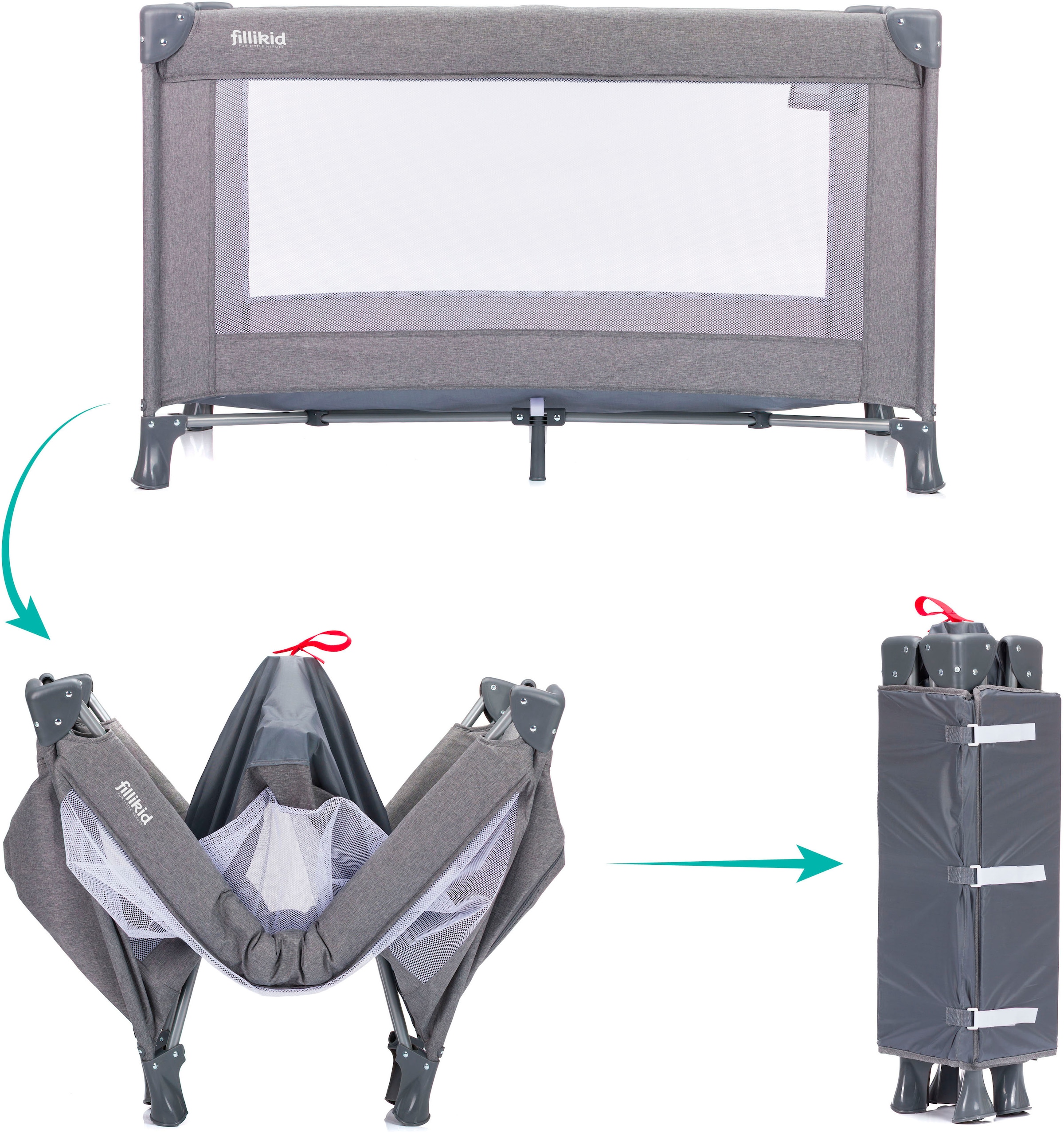 Fillikid Baby-Reisebett »Milano«, inklusive Transporttasche und Neugeboreneneinhang