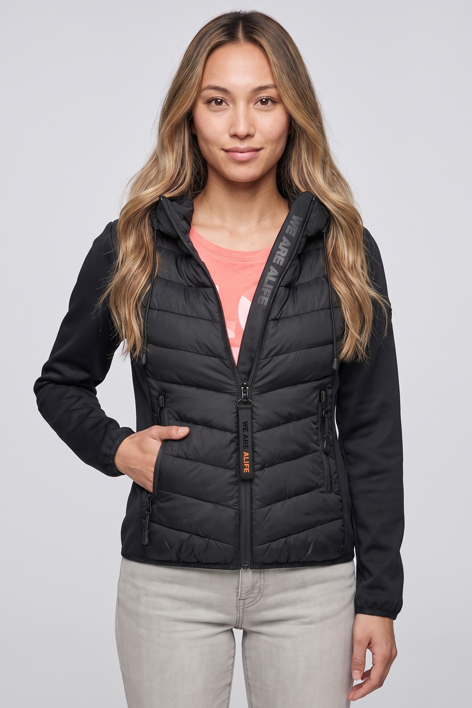 Alife & Kickin Sommerjacke »Damen ZeliaAK A Übergangsjacke, Jacke« Gesteppte Front, verstellbare Kapuze, zwei Reißverschlusstaschen