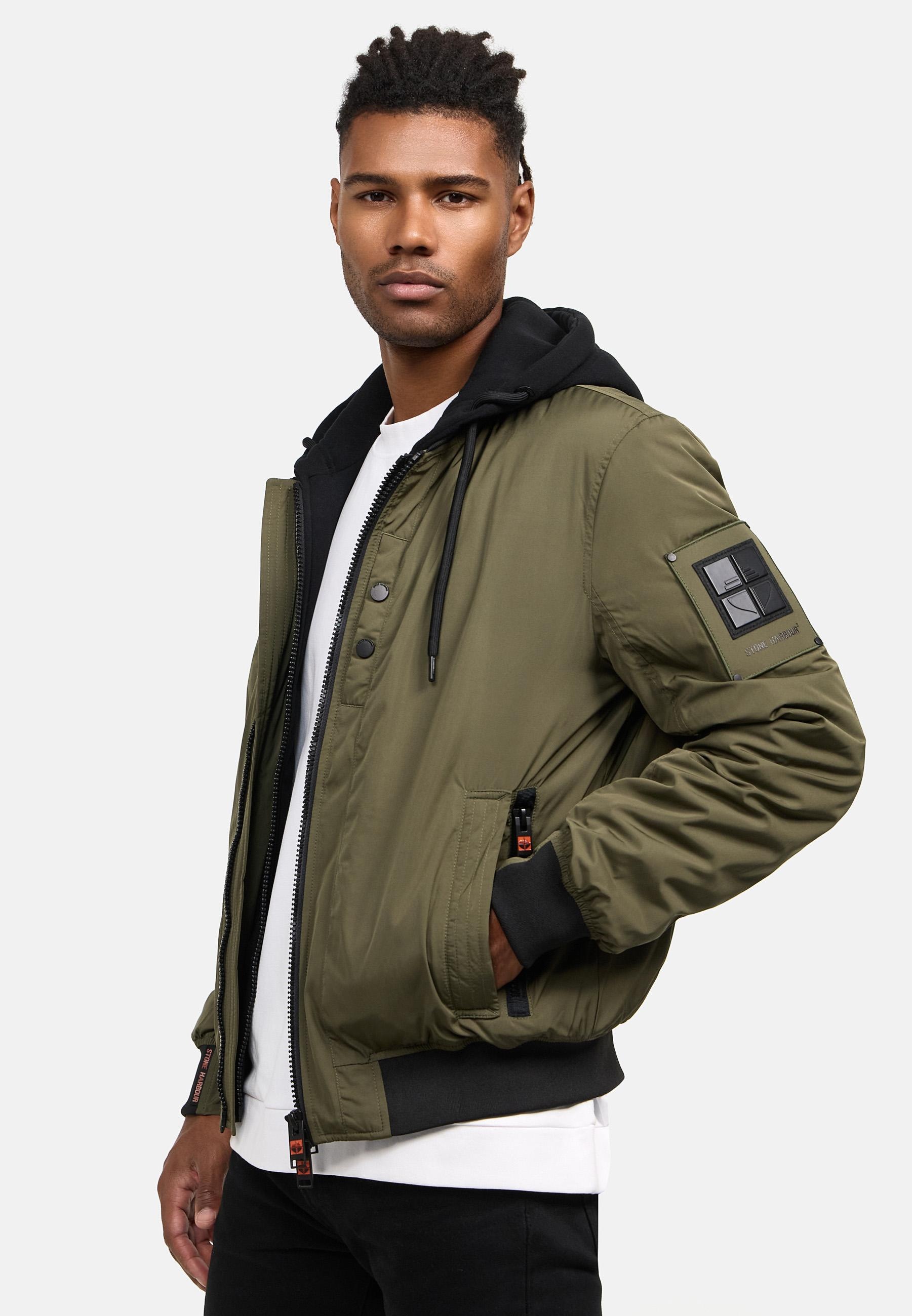Stone Harbour Bomberjacke »Hoobo«, mit Kapuze, Stylische Herren Fliegerjacke mit abnehmbarer Innenjacke
