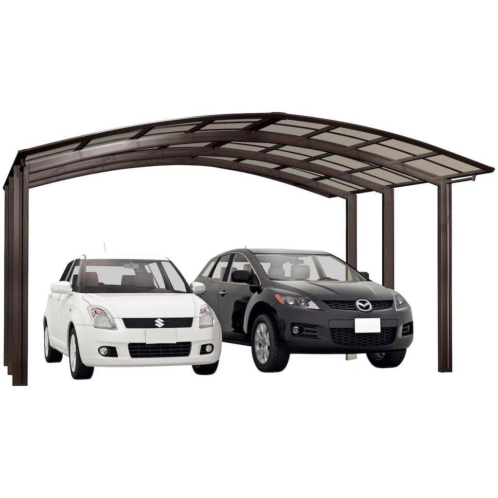 Ximax Doppelcarport »Portoforte Typ 60 M-mattbraun«, Aluminium, 526 cm, braun