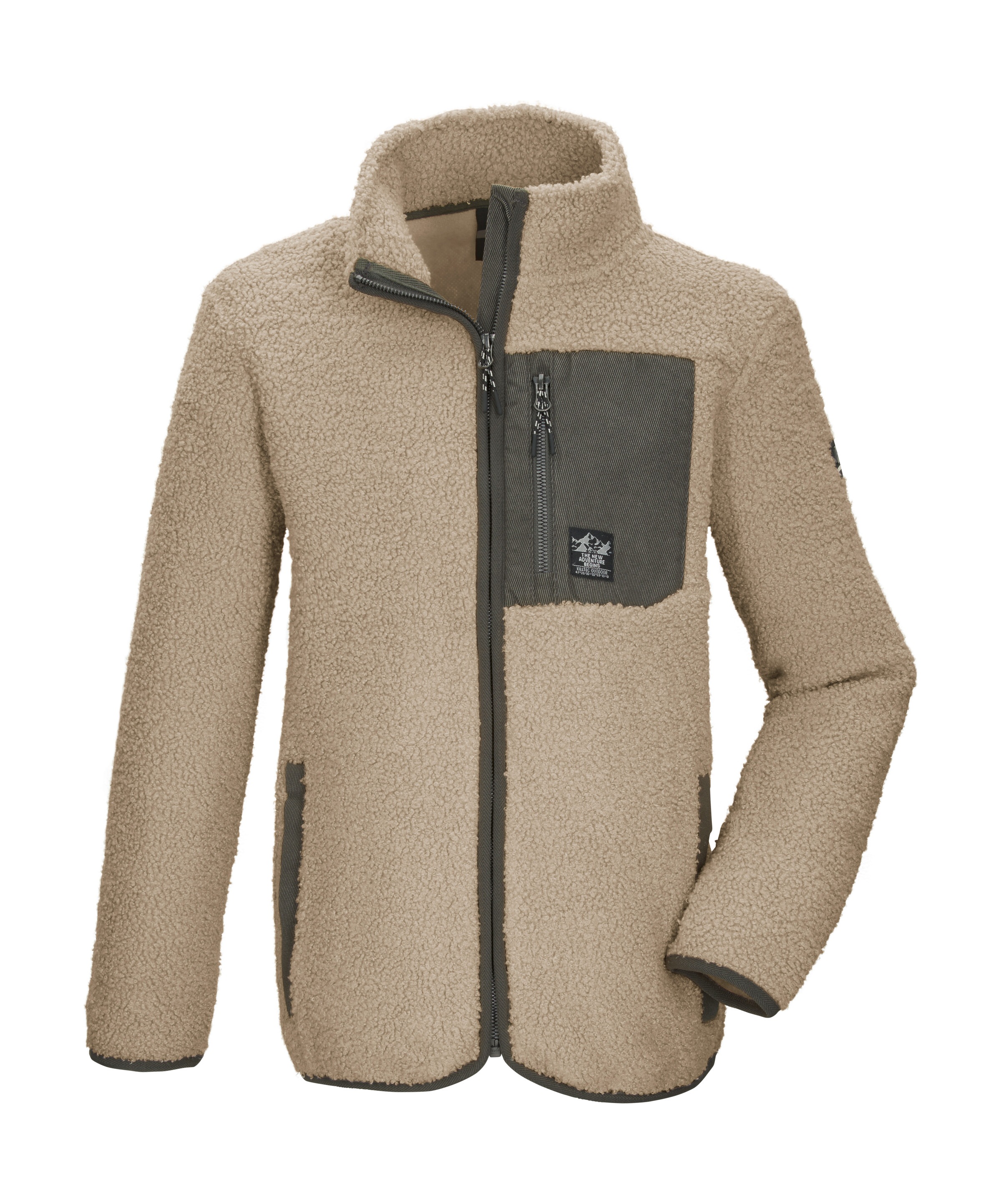 Killtec Fleecejacke "KOW 144 BYS FLC JCKT" Weiche Sherpa Fleecejacke mit Kinnschutz und Stauraum