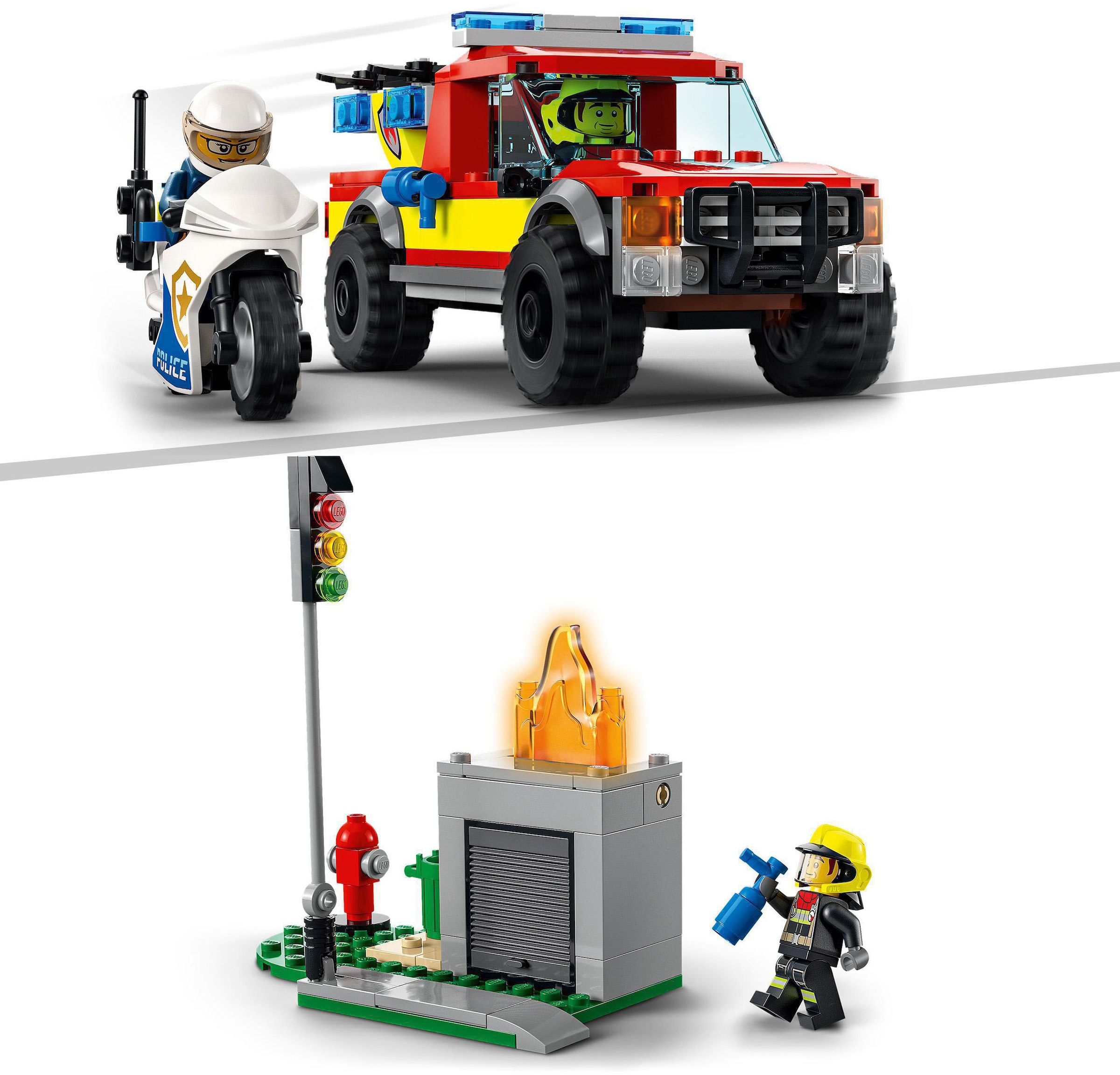 LEGO® Konstruktionsspielsteine »Löscheinsatz und Verfolgungsjagd (60319), LEGO® City«, (295 St.)