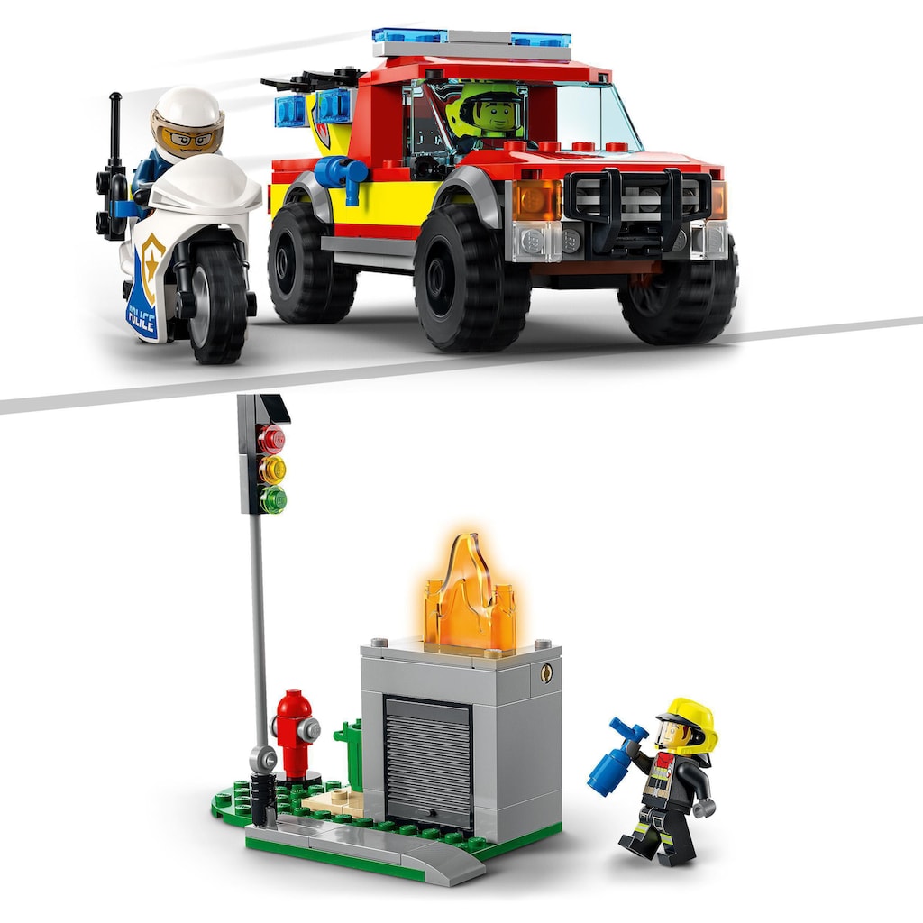 LEGO® Konstruktionsspielsteine »Löscheinsatz und Verfolgungsjagd (60319), LEGO® City«, (295 St.)