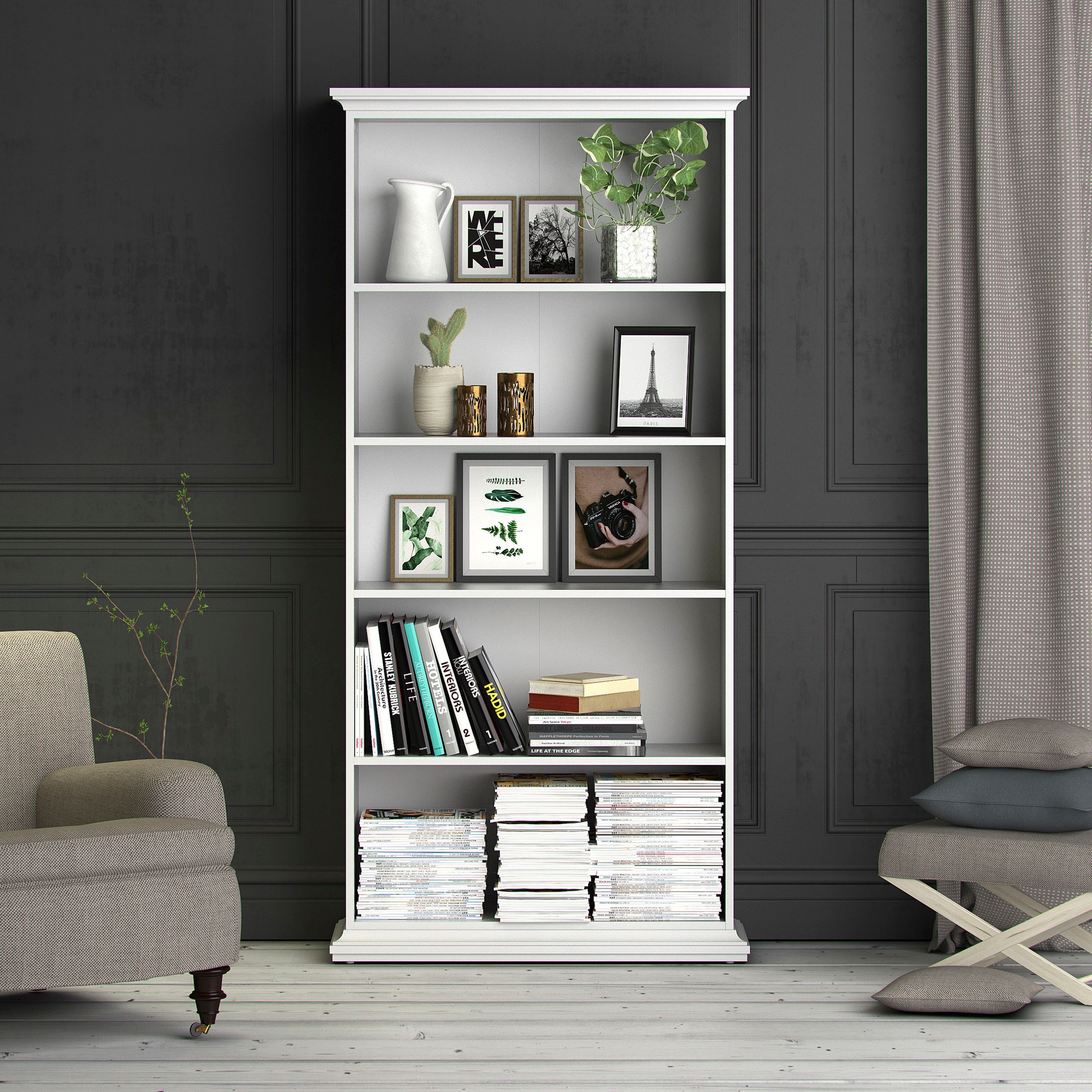 Home affaire Bücherregal "Paris, Regal, Standregal, Stauraumregal, Ablagere günstig online kaufen