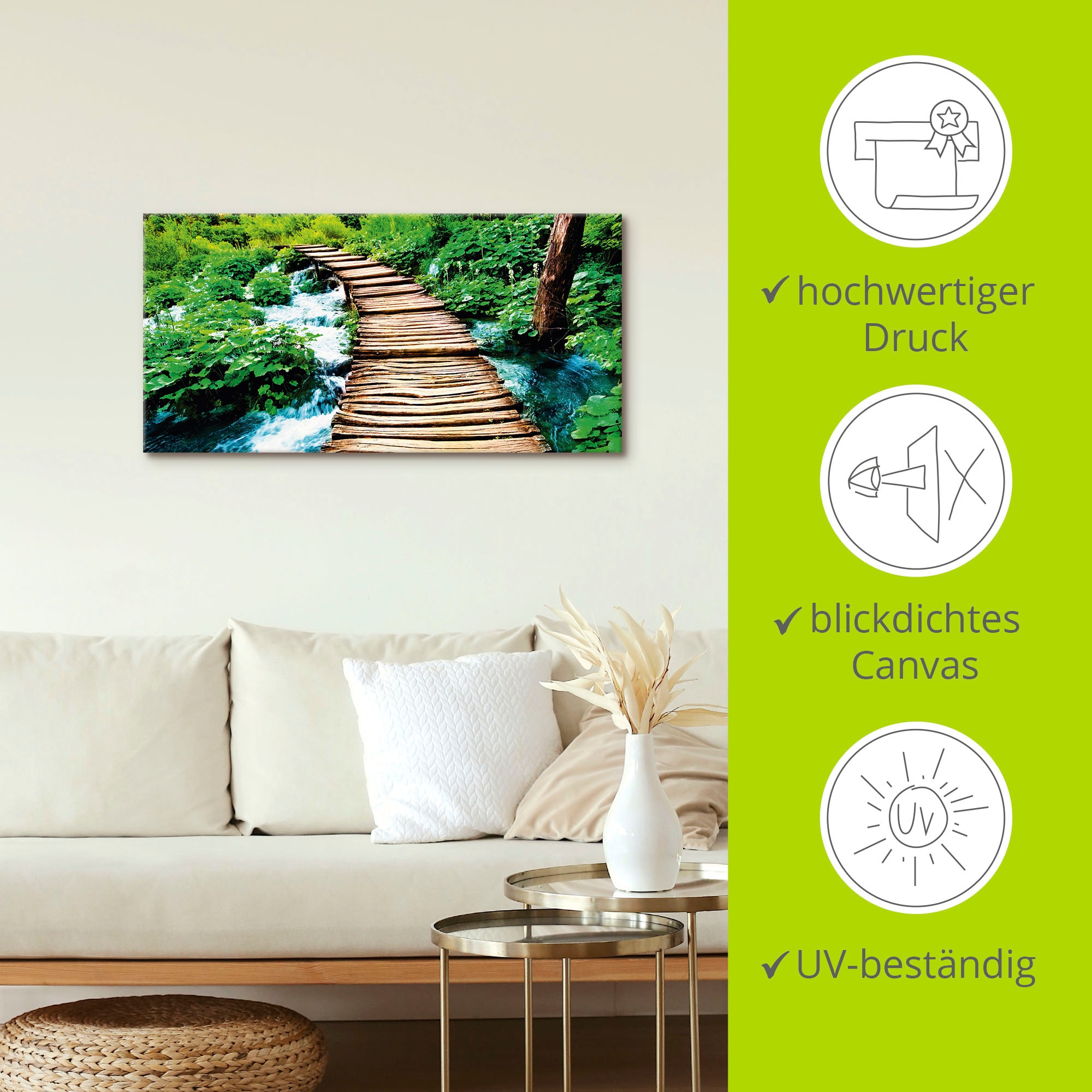 Artland Wandbild »Strandpromenade«, Gewässer, (1 St.), als Alubild, Outdoorbild, Leinwandbild, Wandaufkleber, versch. Größen
