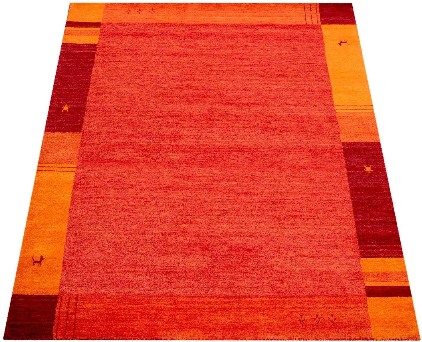 Paco Home Wollteppich "Gabbeh 306" rechteckig 14 mm Höhe Kurzflor, handgewe günstig online kaufen