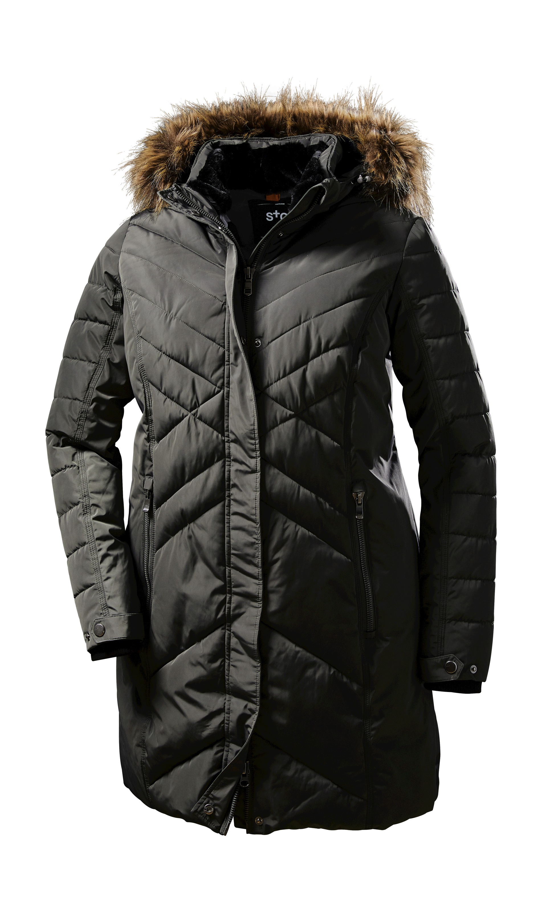 STOY Steppmantel "WMN Quilted PRK D", STOY Parka: abnehmbare Kapuze, warm, günstig online kaufen