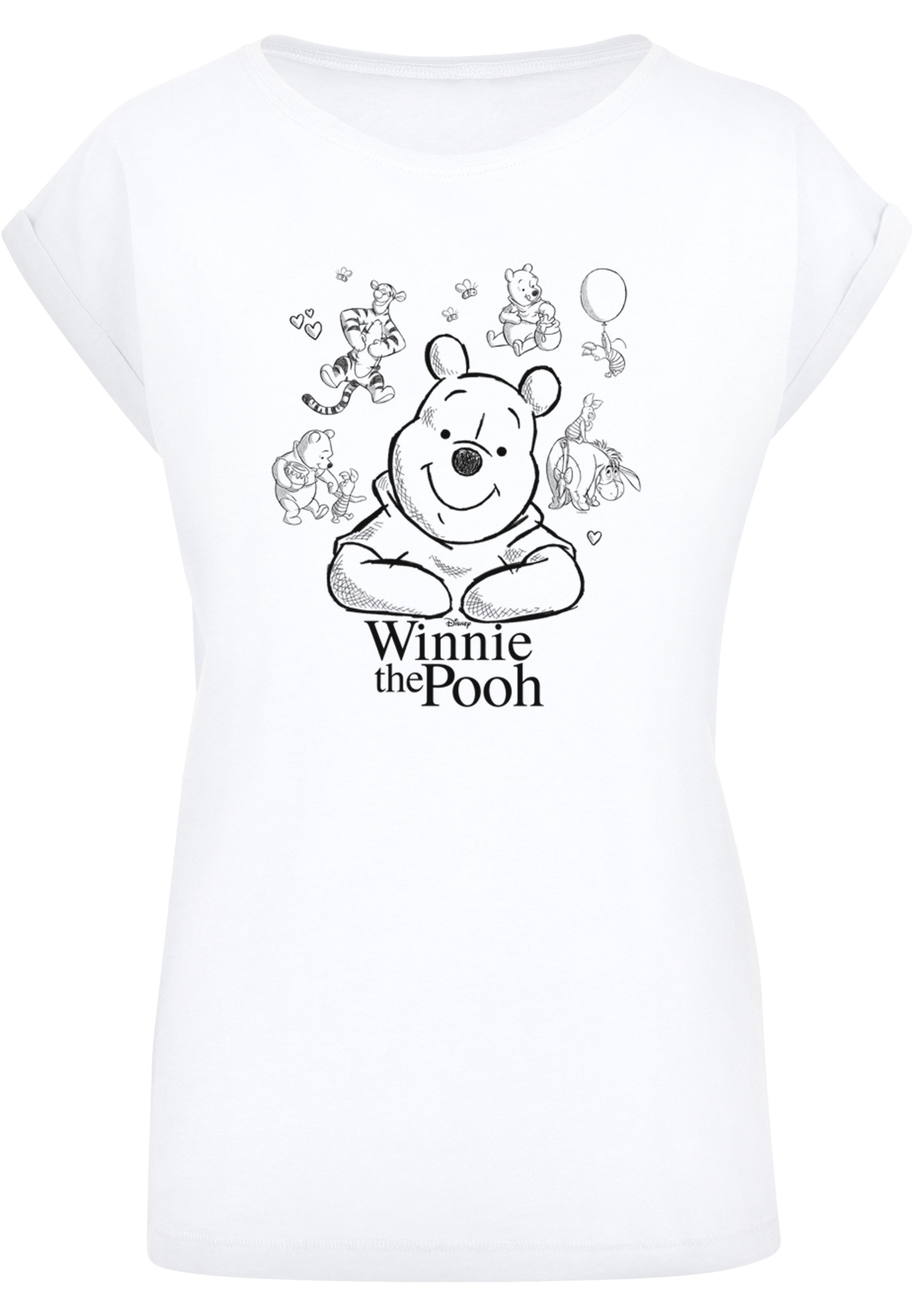 F4NT4STIC T-Shirt »Winnie Puuh Der Bär Collage Sketch«, Print