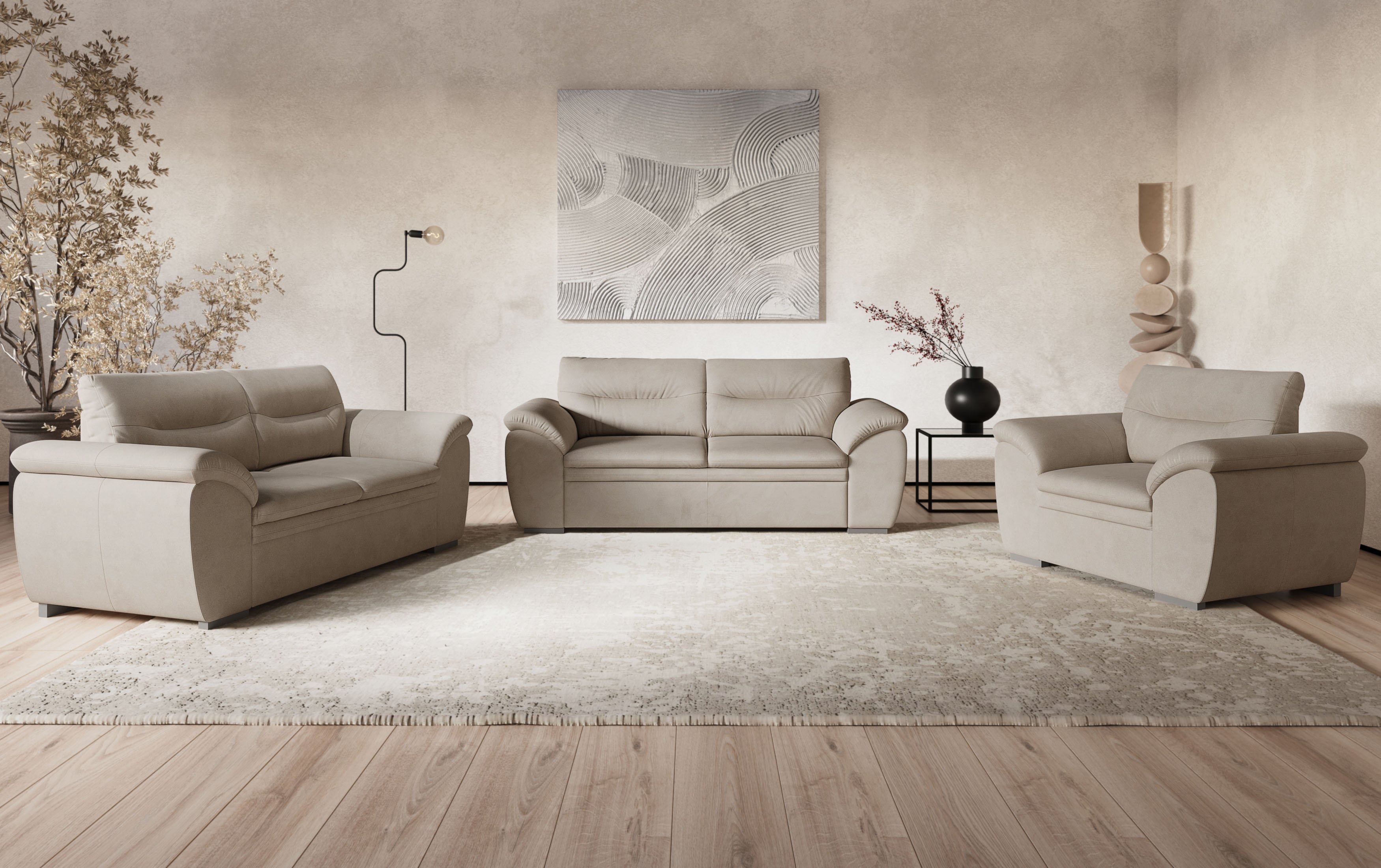COTTA Polstergarnitur "Leandra" Set bestehend aus: 2-Sitzer & 2,5-Sitzer
