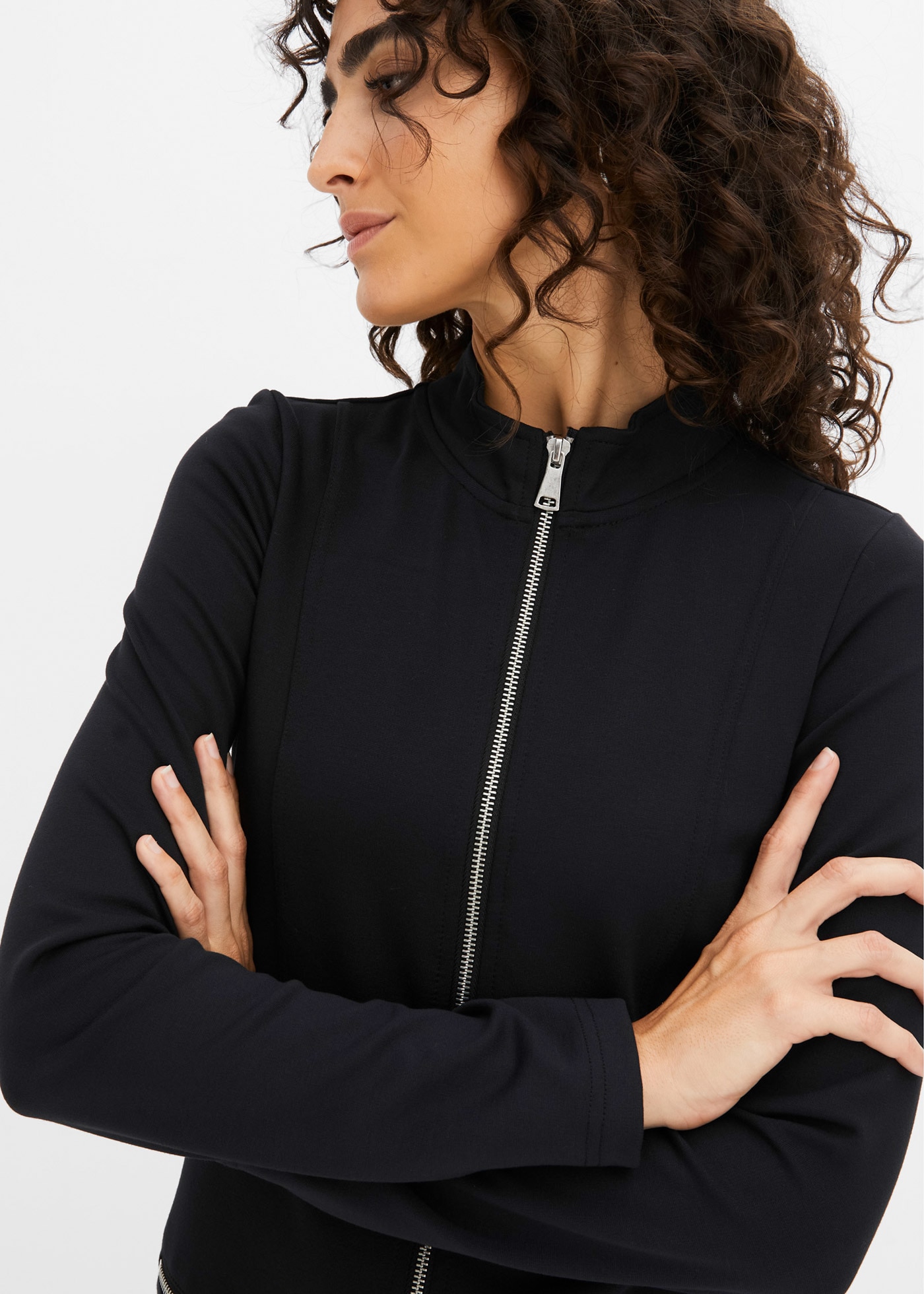 bonprix Minikleid aus Viskose, Polyester und Elasthan, mit Punto di Roma Material