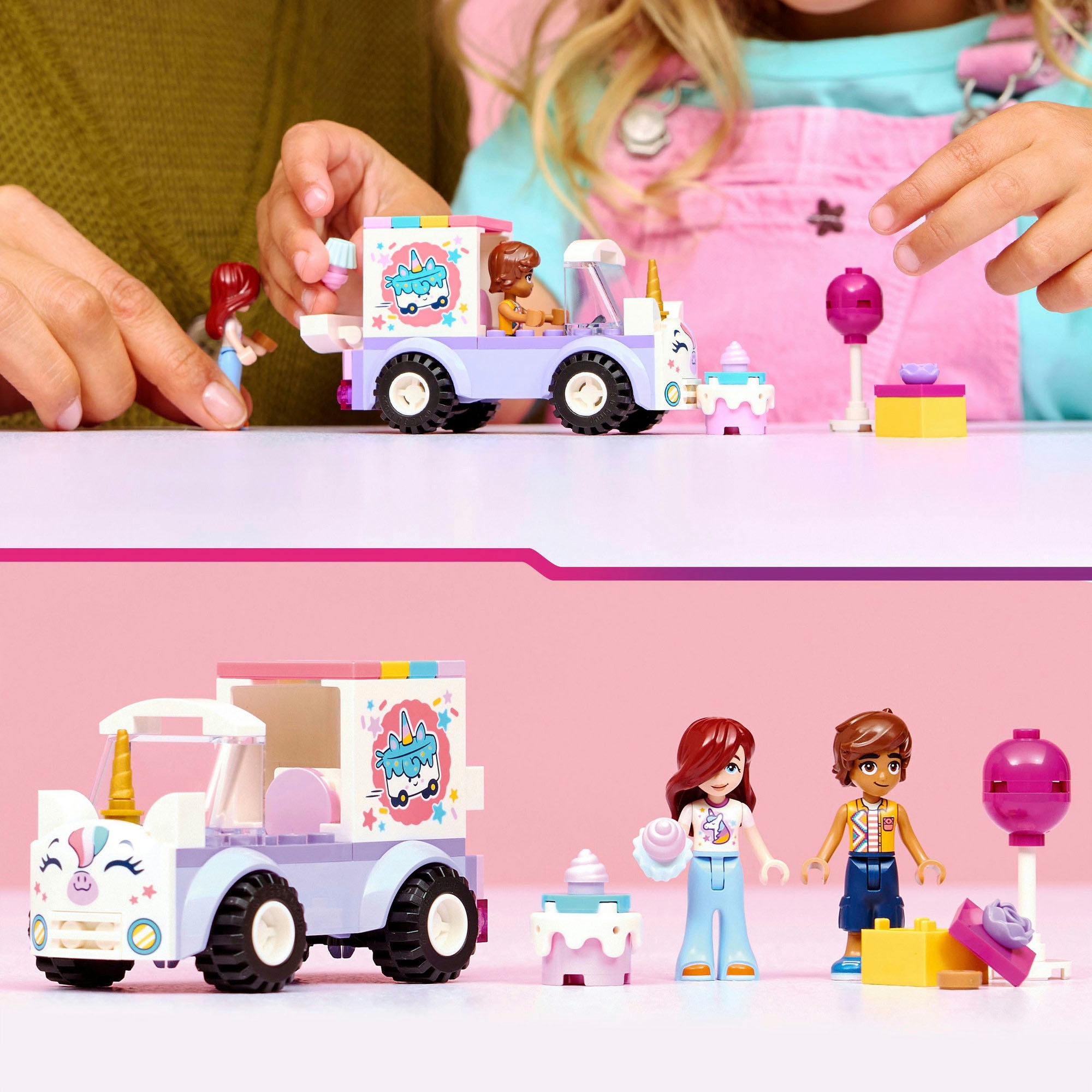 LEGO® Konstruktionsspielsteine »Einhorn-Kuchenlieferwagen (42675), LEGO Friends« Made in Europe