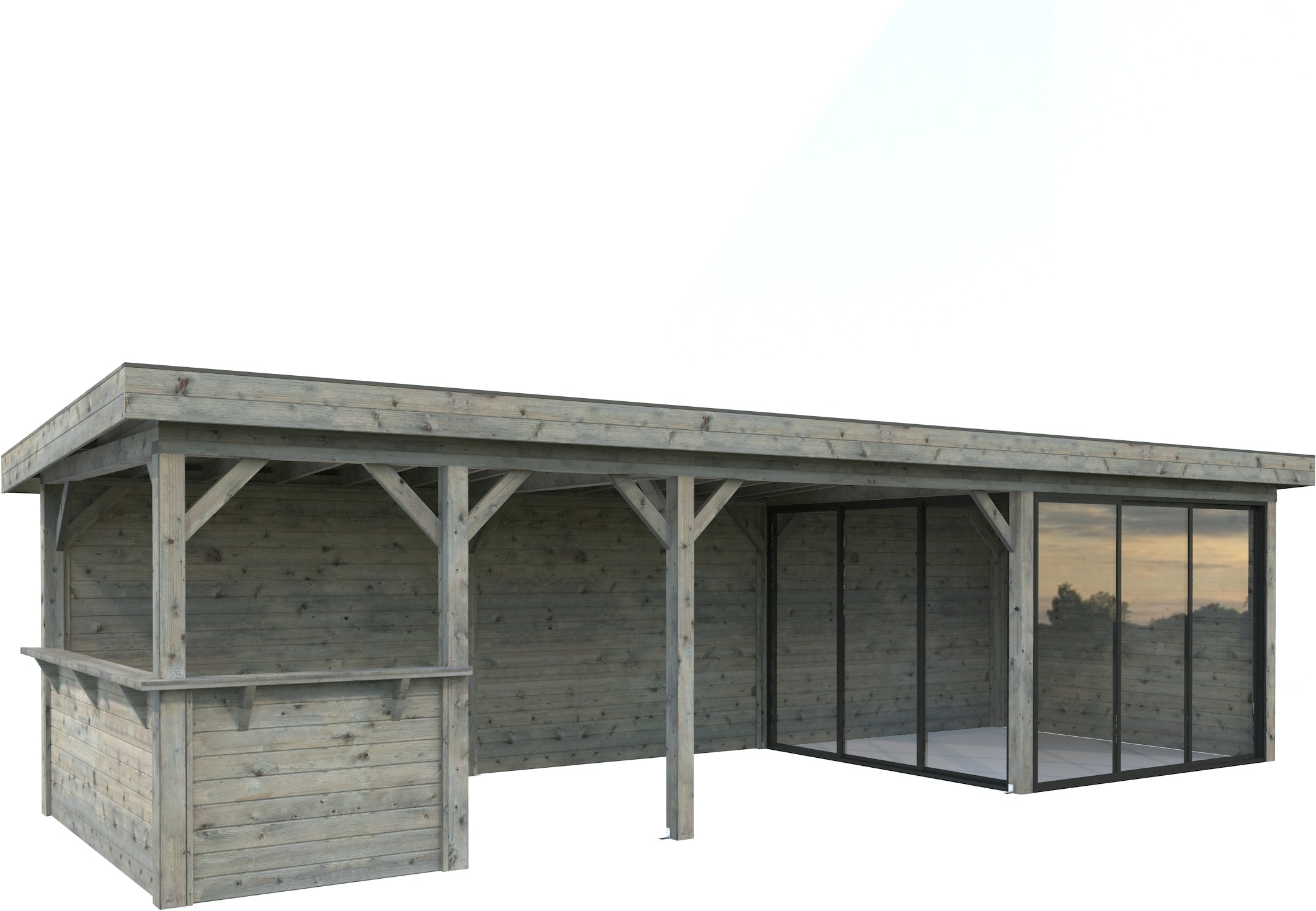 Palmako Gartenhaus "Lenna 24,9 m², Set 715 Slide Plus"