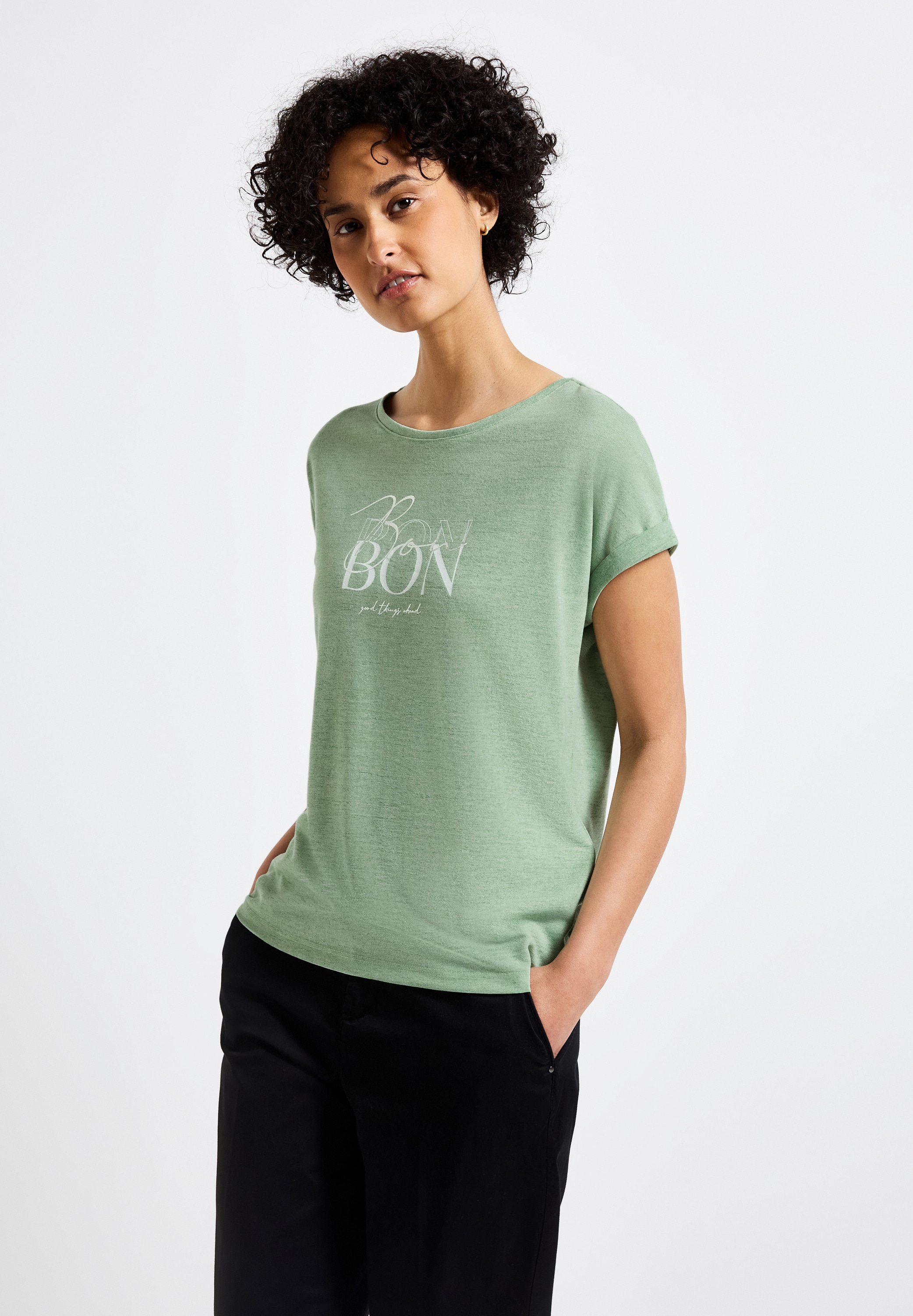 STREET ONE Print-Shirt, aus softem Materialmix