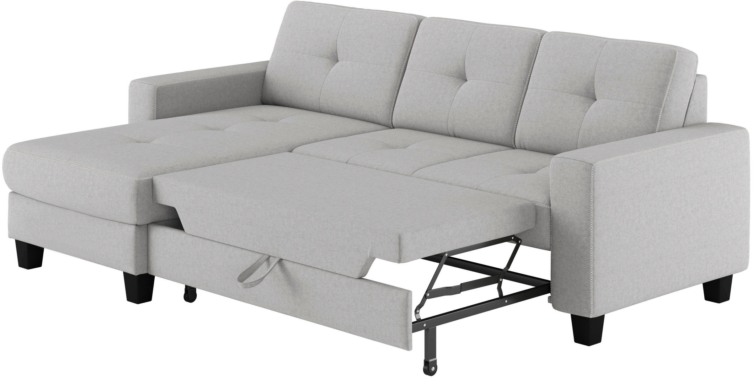 Places of Style Ecksofa »Varese«, wahlweise mit Bettfunktion und Bettkasten