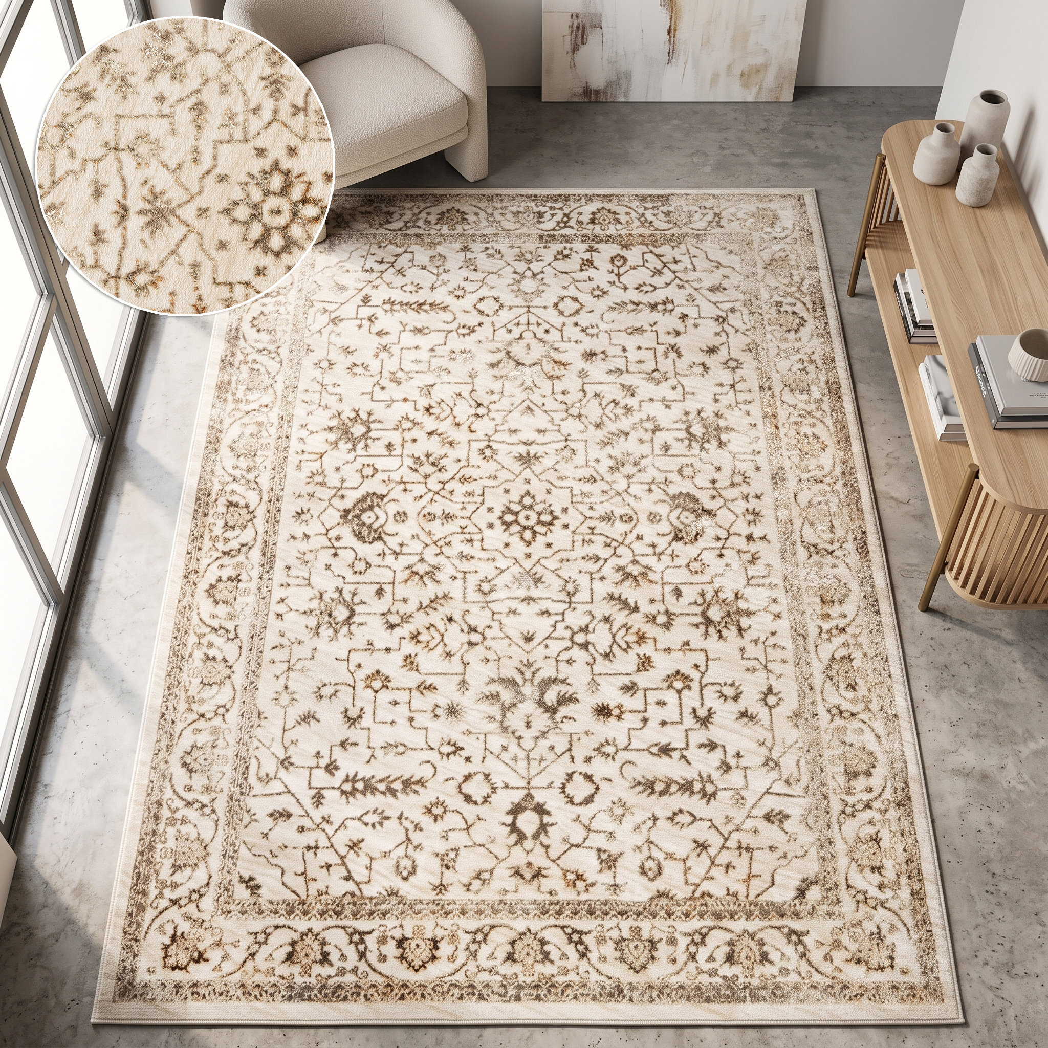 OTTO home Teppich "Amira, orientalisches Design" rechteckig 11 mm Höhe mit Bordüre, elegant, Vintage Optik, Wohnzimmer, Schlafzimmer