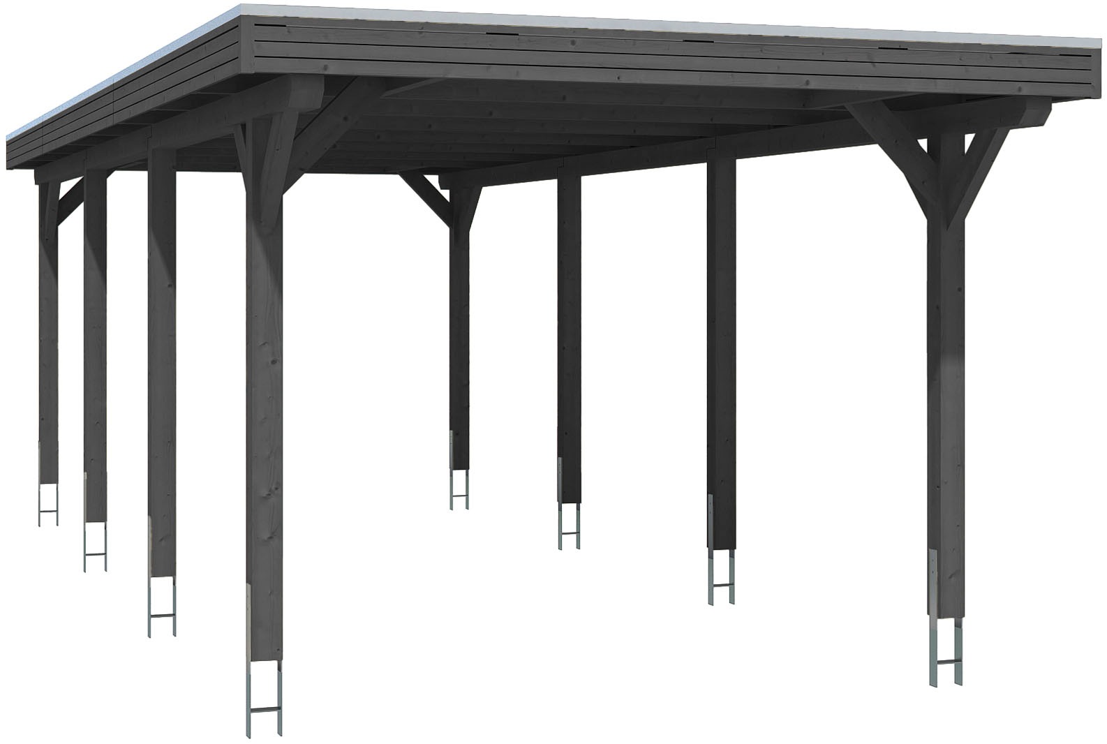 Skanholz Einzelcarport "Spessart" Massivholz 291 cm Anthrazit