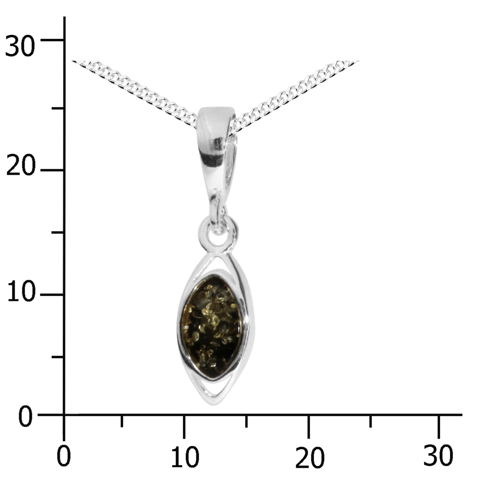 Kette mit Anhänger OSTSEE-SCHMUCK "- Telia - Silber 925/000 - Bernstein" Gr. 42, silber (silber 925, silberfarben, weiß), Schmuck_Sets, Damen, 42, Silber 925 (Sterlingsilber) 2