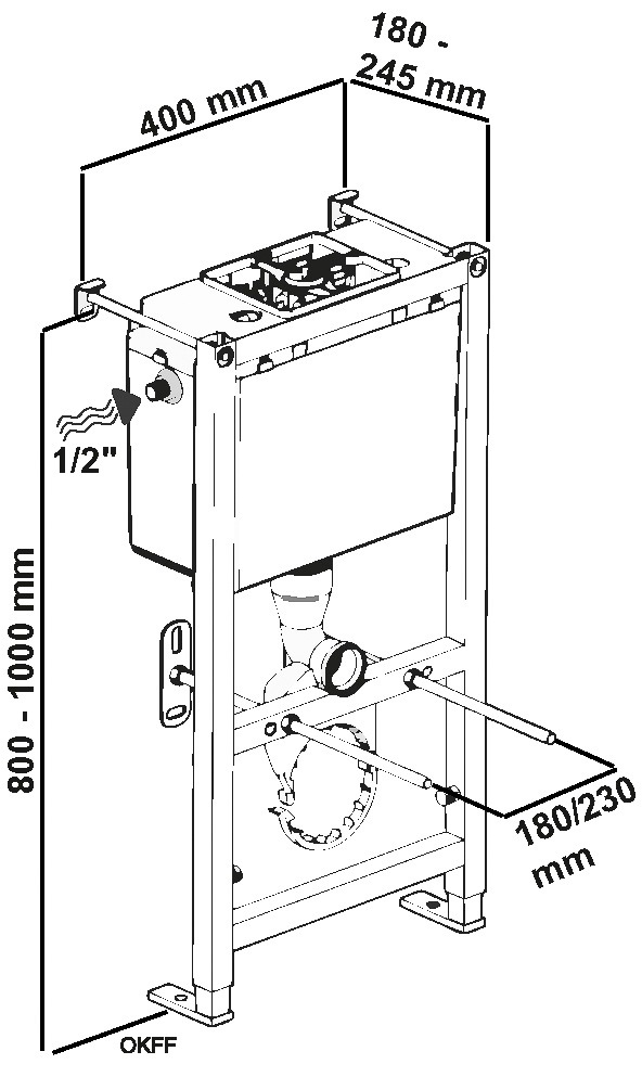 CORNAT Vorwandelement WC "400/800" Nassbauelement