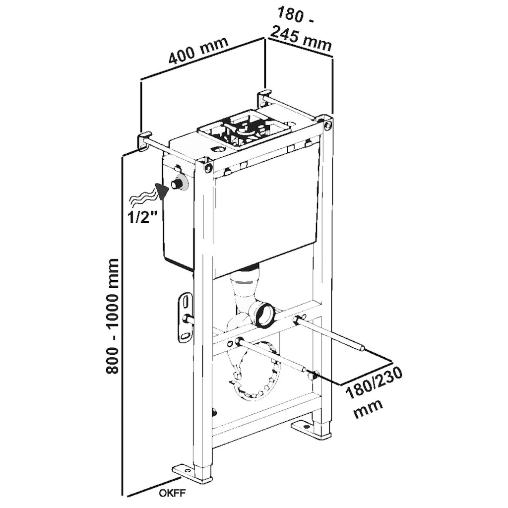 CORNAT Vorwandelement WC »400/800«, Nassbauelement