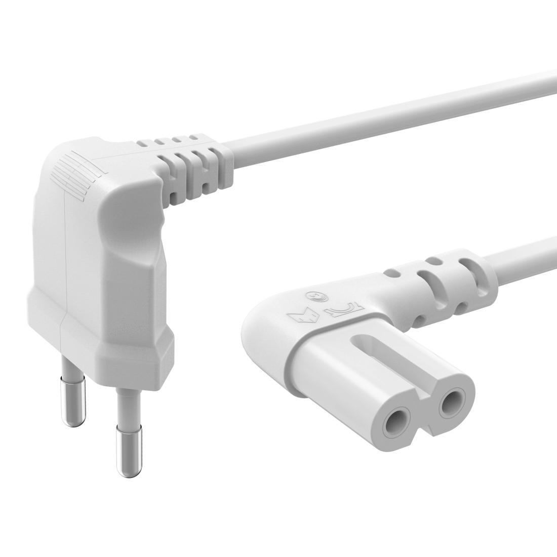 Hama Netzkabel »Netzkabel, beidseitig gewinkelt, Euro Stecker, Doppelnut, C7, 1,5 m«, Typ C (Eurostecker), 150 cm