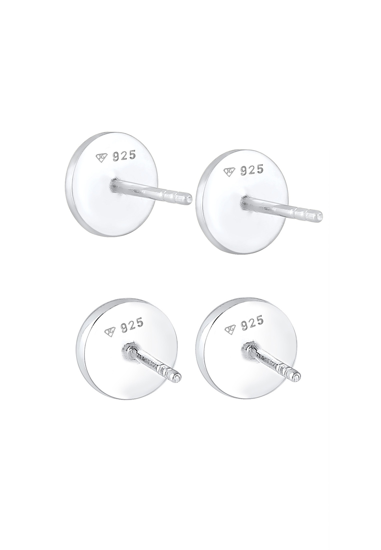 Kuzzoi Paar Ohrstecker »Herren Set Kreis Geo Emaille 925 Silber«