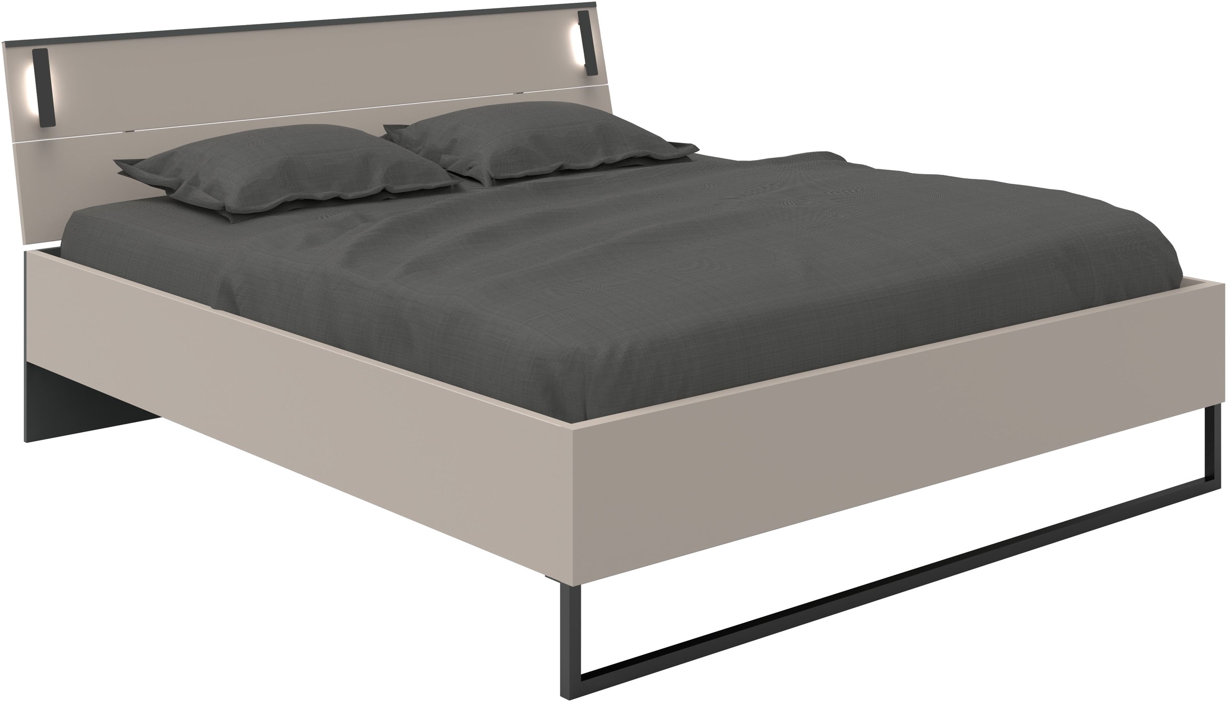Wimex Futonbett "Tilburg in verschiedenen Breiten erhältlich, inkl. LED Beleuchtung" Bett mit Metallkufe