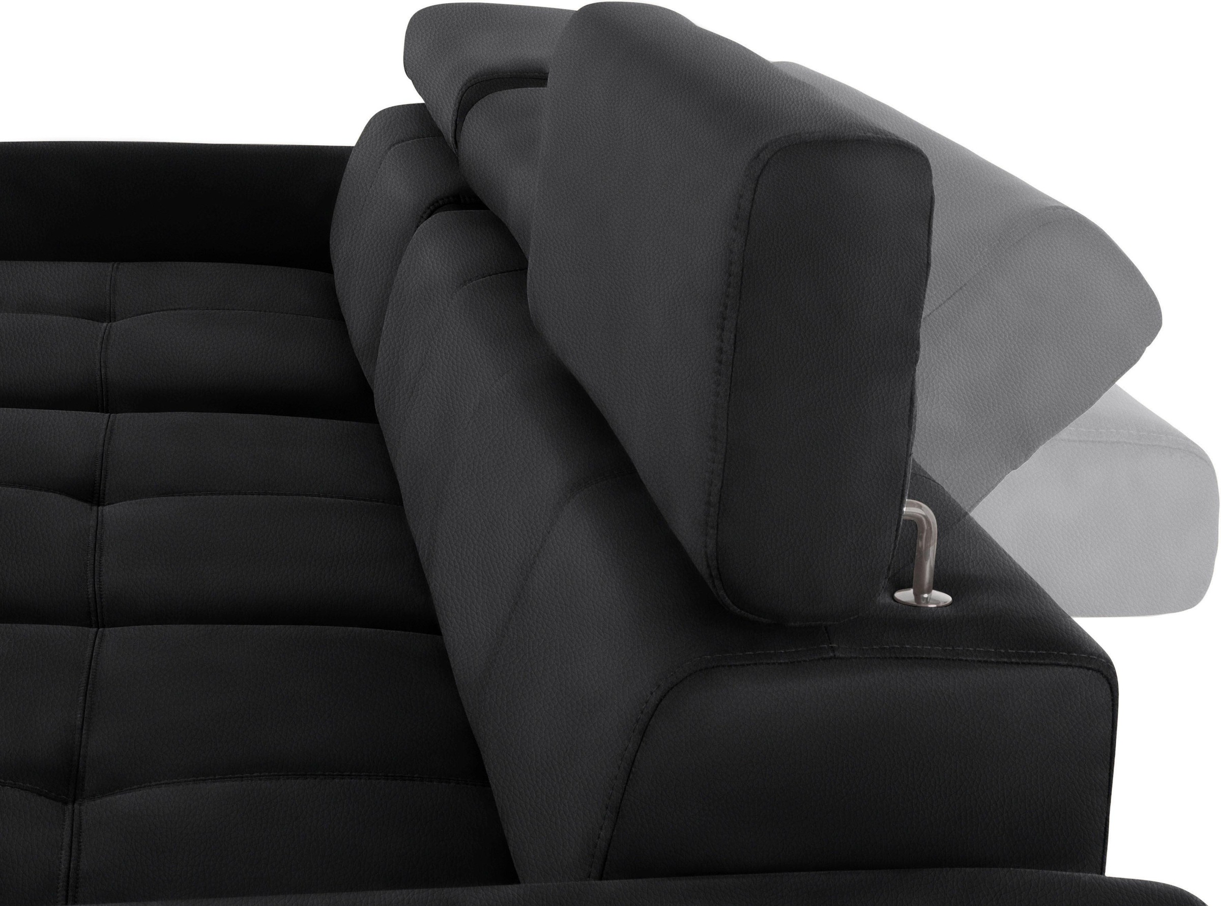 exxpo - sofa fashion Ecksofa »Maretto, bequem und komfortabel, L-Form«, inkl. Kopf- bzw. Rückenverstellung, wahlweise mit Bettfunktion