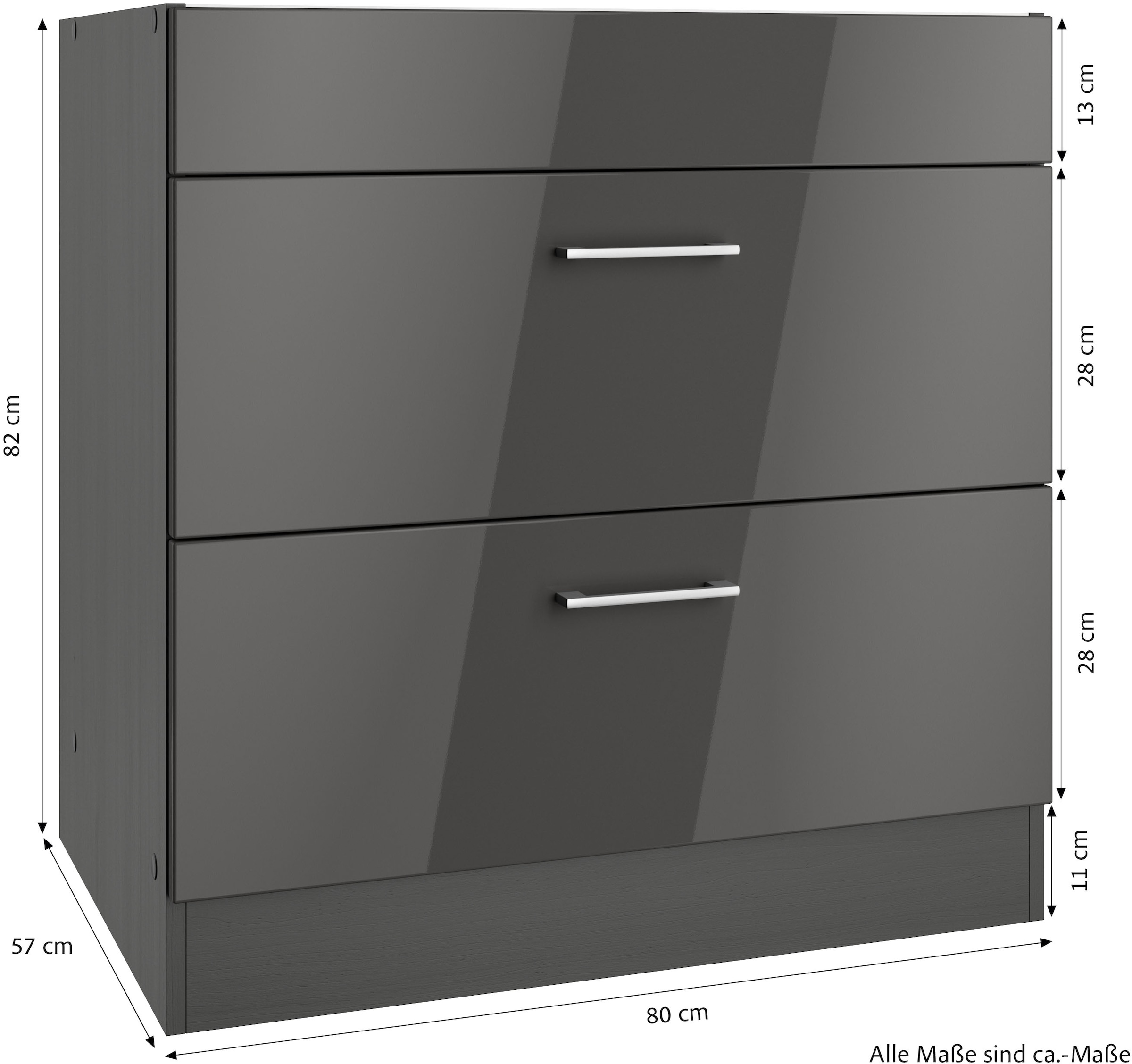KOCHSTATION Kochfeldumbauschrank »KS-Milan«, HELD Möbel, Kochfeldumbau 80 cm, matte oder hochglänzende Fronten
