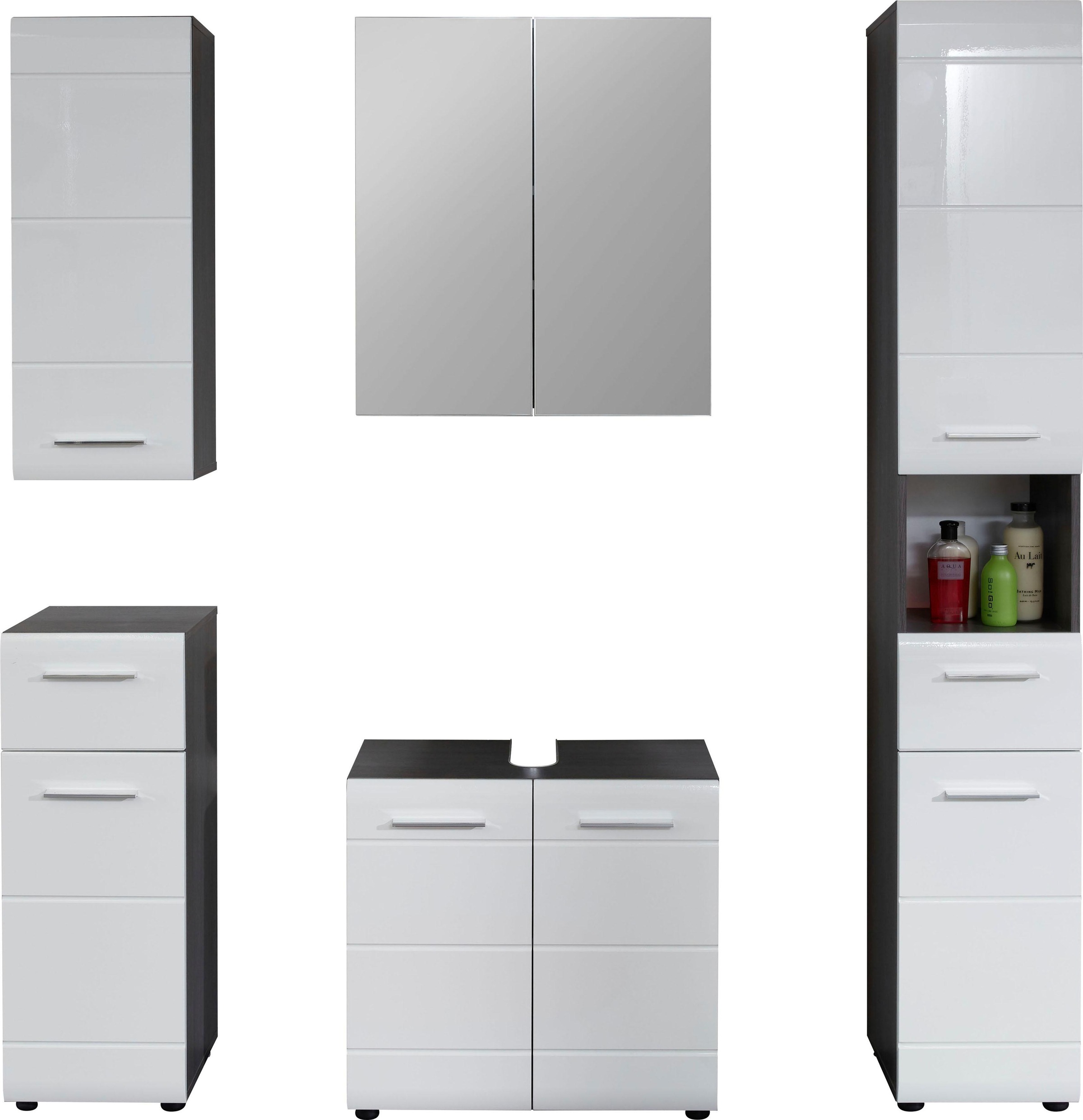 welltime Badmöbel-Set "Sovana", (Set, 5 St.), Badezimmermöbel mit Fronten i günstig online kaufen
