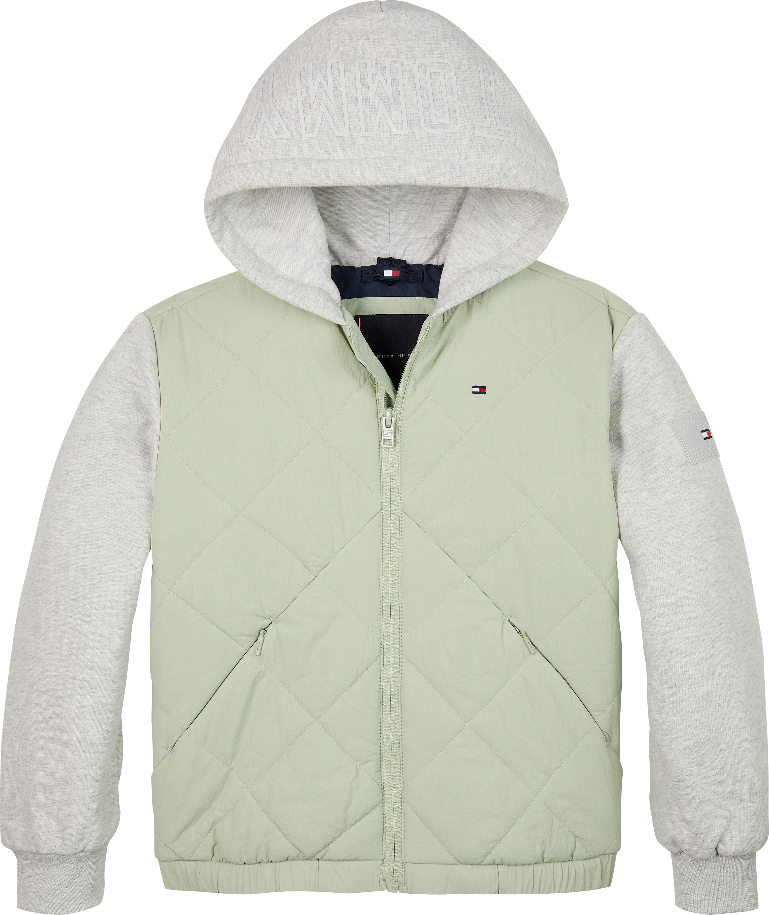 Thumbnail - Tommy Hilfiger Steppjacke "MIX MEDIA QUILTED JACKET" mit Kapuze für Kinder bis 16 Jahre, Material-Mix