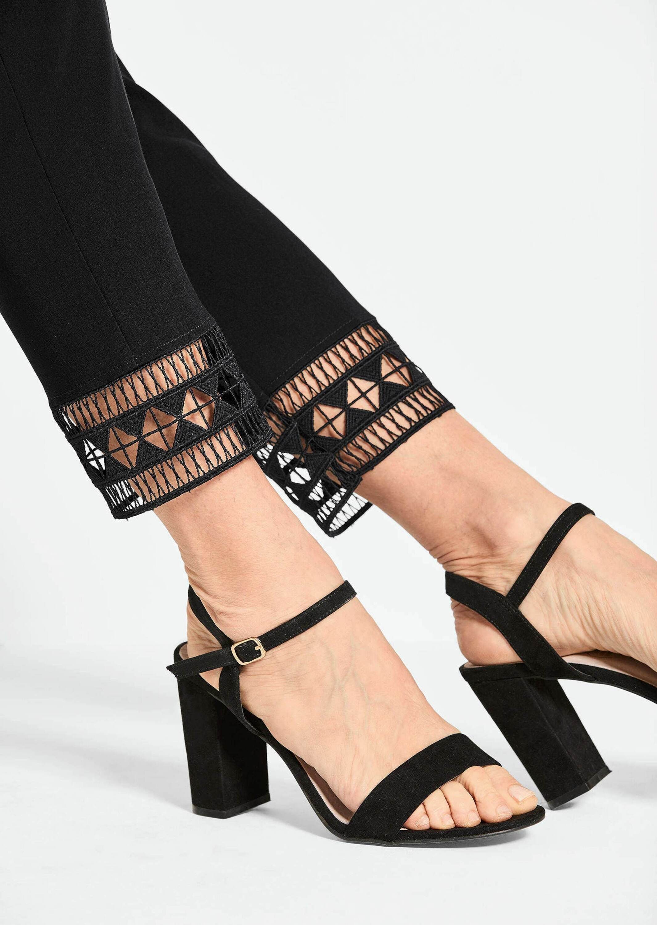 GOLDNER Schlupfhose »Freizeithose LOUISA mit Spitzenabschluss«