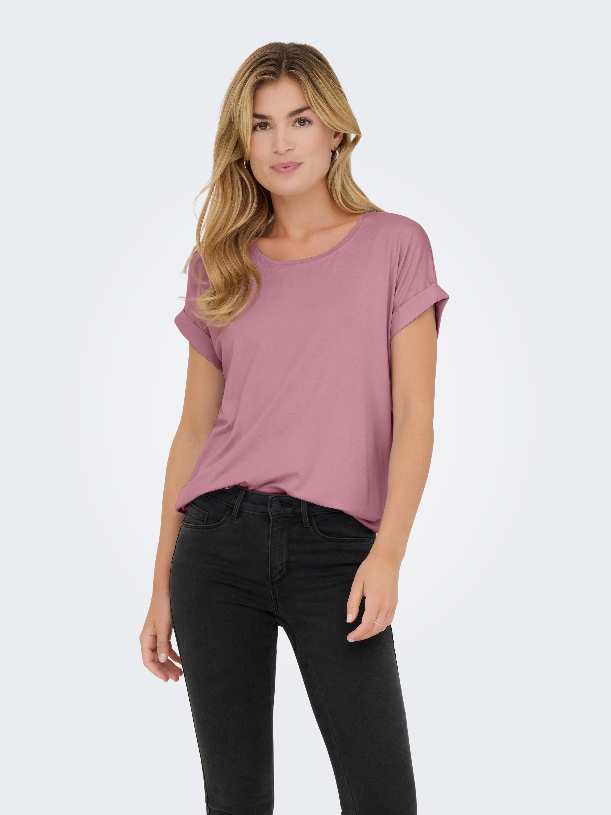 ONLY T-Shirt "ONLMOSTER – Kurzarmshirt mit Aufschlag und klassischem Look" günstig online kaufen