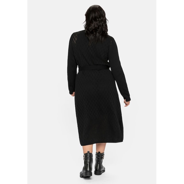 Sheego Strickkleid »Große Größen«, im Ajourmuster, mit Unterkleid online  kaufen | BAUR