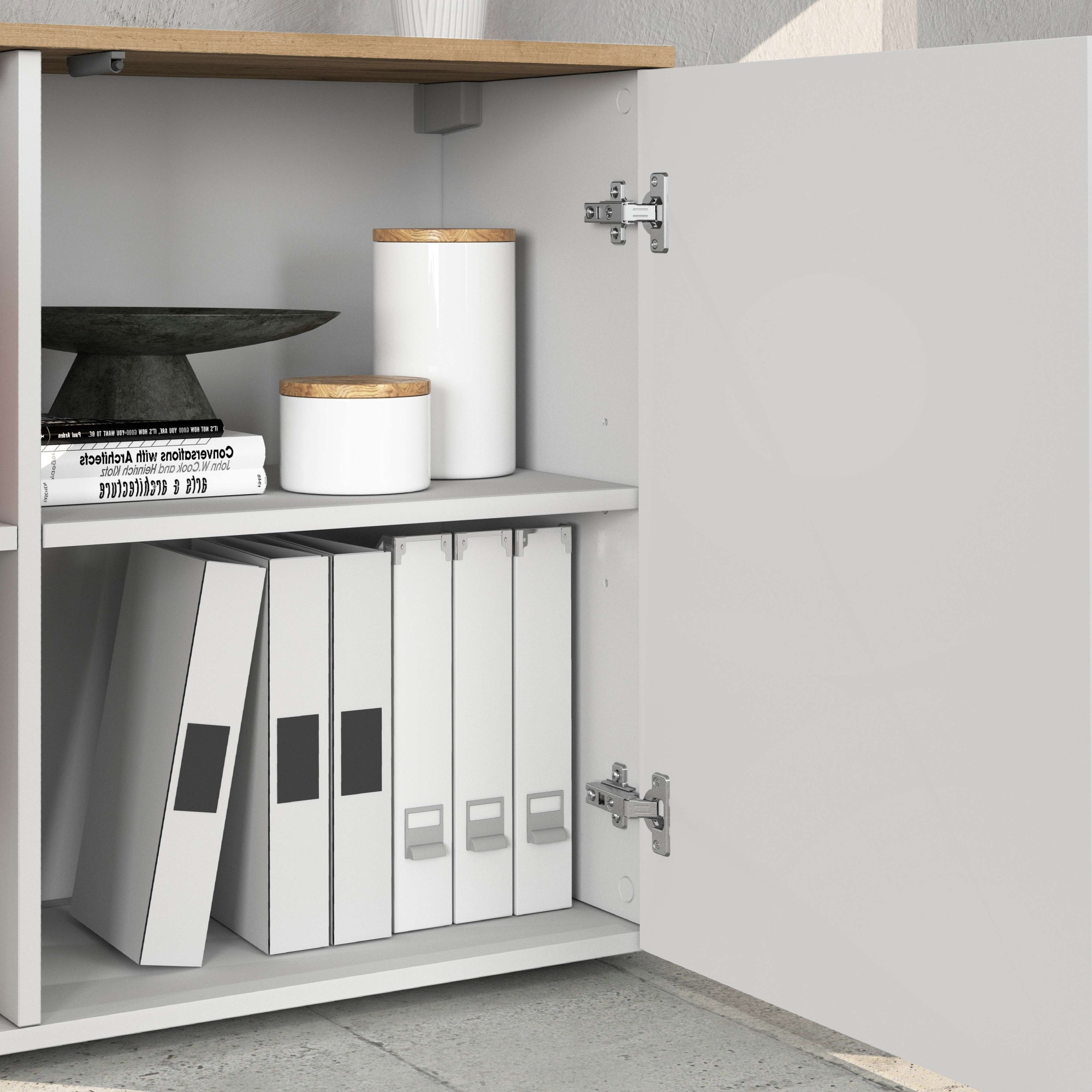 INOSIGN Sideboard »Sideboard ISEO, Kommode, Schrank, Kredenz« 1 Stk. tlg. stehend/hängend, 3 Türen HG lackiert, 6 Fächer, B 150 cm