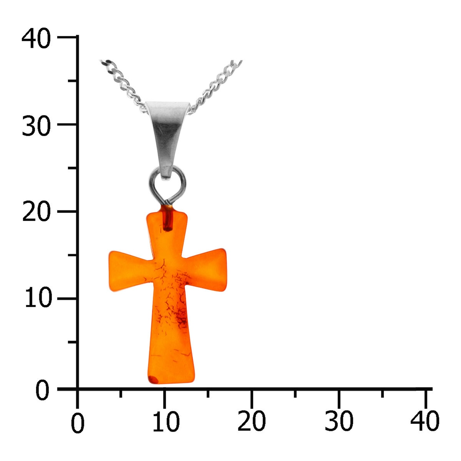 Ostsee-Schmuck Amber Cross Pendant Sterling Silver 50 cm 2