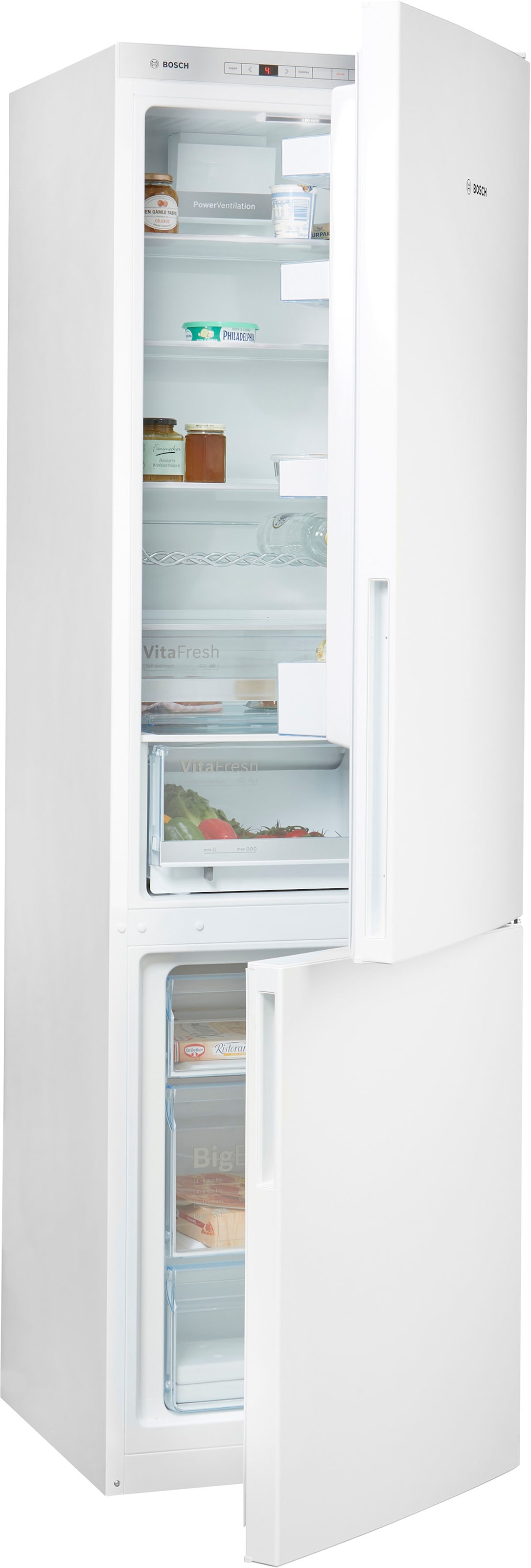 BOSCH Kühl-/Gefrierkombination Serie 6 "KGE39AWCA" 201 cm hoch 60 cm breit günstig online kaufen