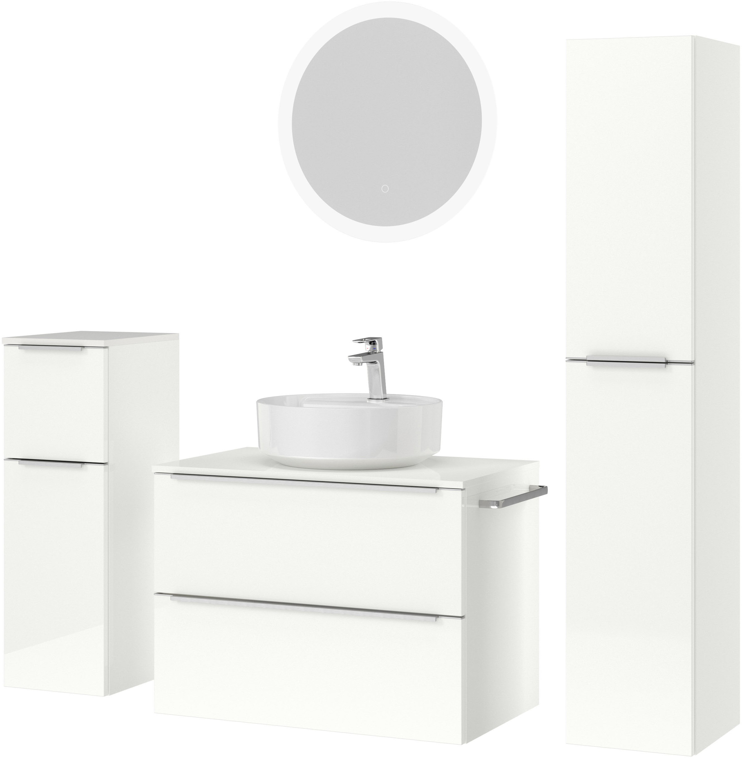 nobilia Badmöbel-Set "Alvene", (4 St., vormontiert, mit Soft-Close), Hochgl günstig online kaufen
