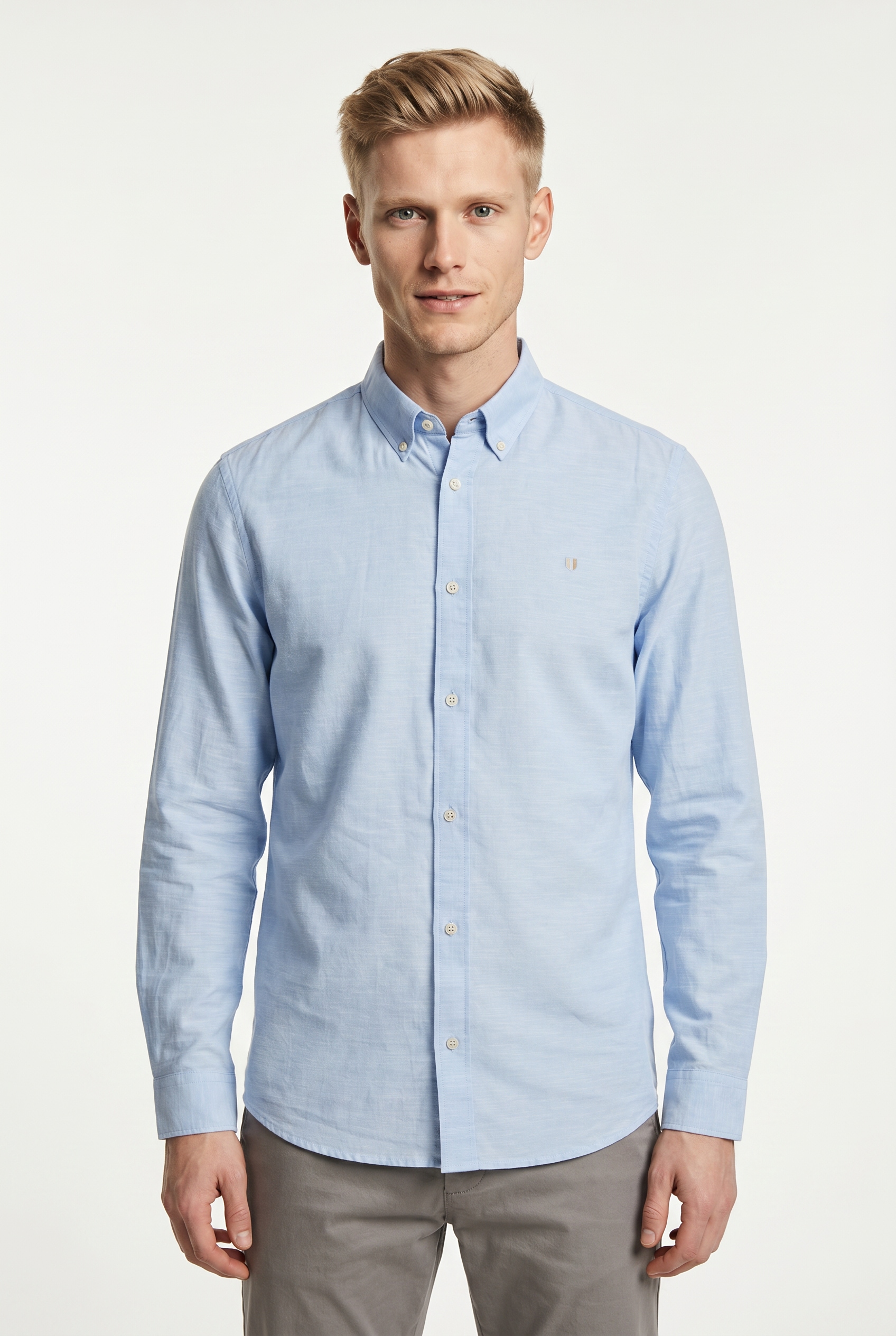 Jack & Jones Langarmhemd "JPRBLUSUMMER LINEN BLEND SHIELD LS SHIRT" Baumwolle mit Leinen, normal geschnitten