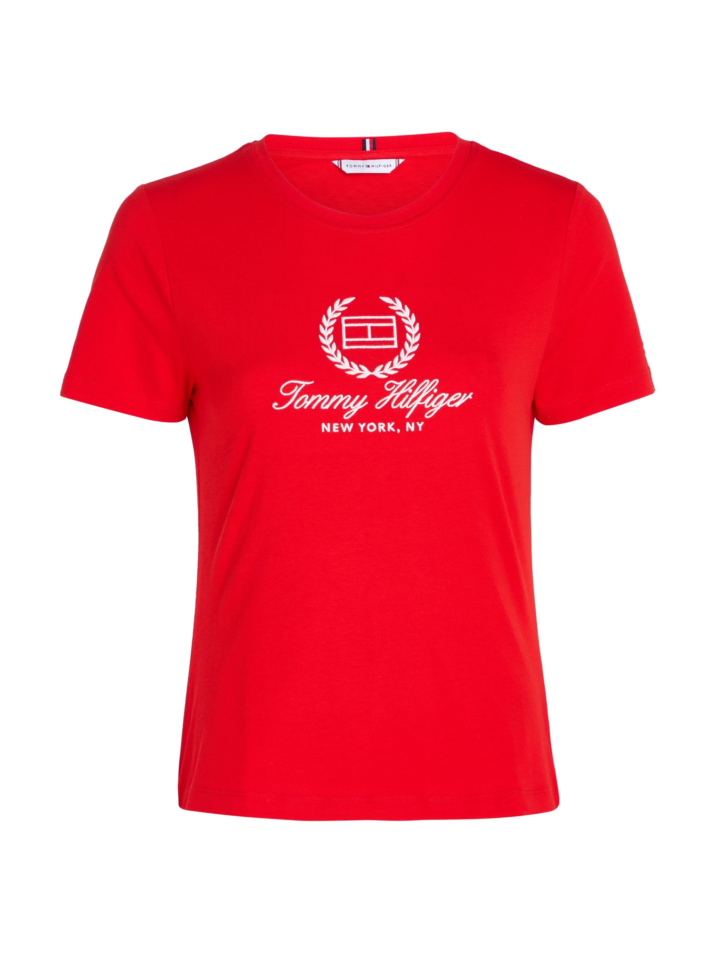 Tommy Hilfiger T-Shirt »SLIM FLAG SCRIPT TEE SS«, mit Logodruck auf der Brust